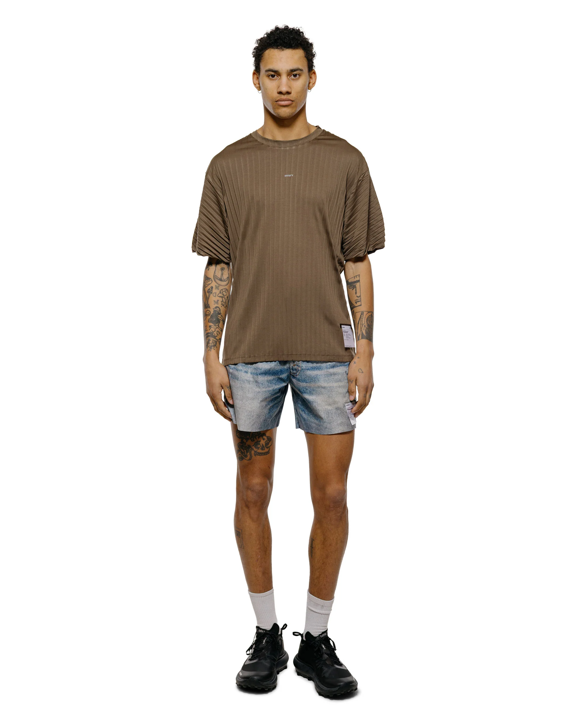 SATISFY AuraLite Pleated T-Shirt Olive SA - Image 4