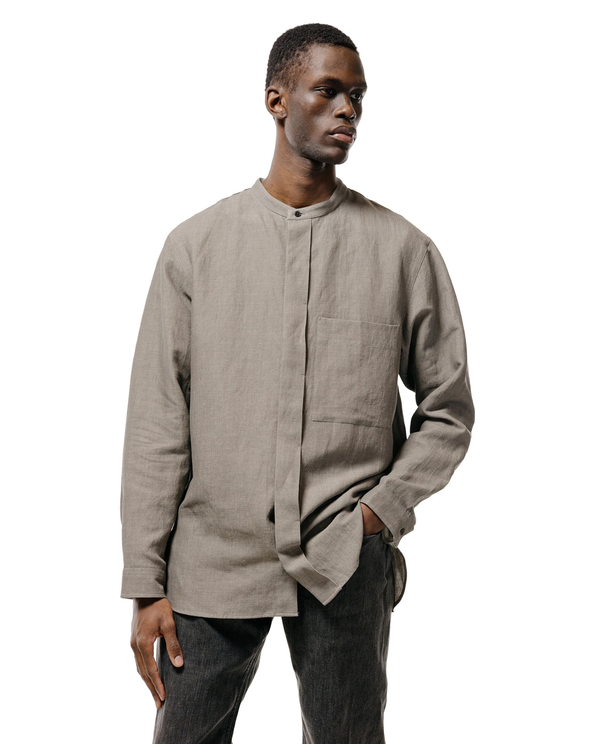 Seya. Riverman Overshirt/Kersey Chambray Linen Clay - Image 2