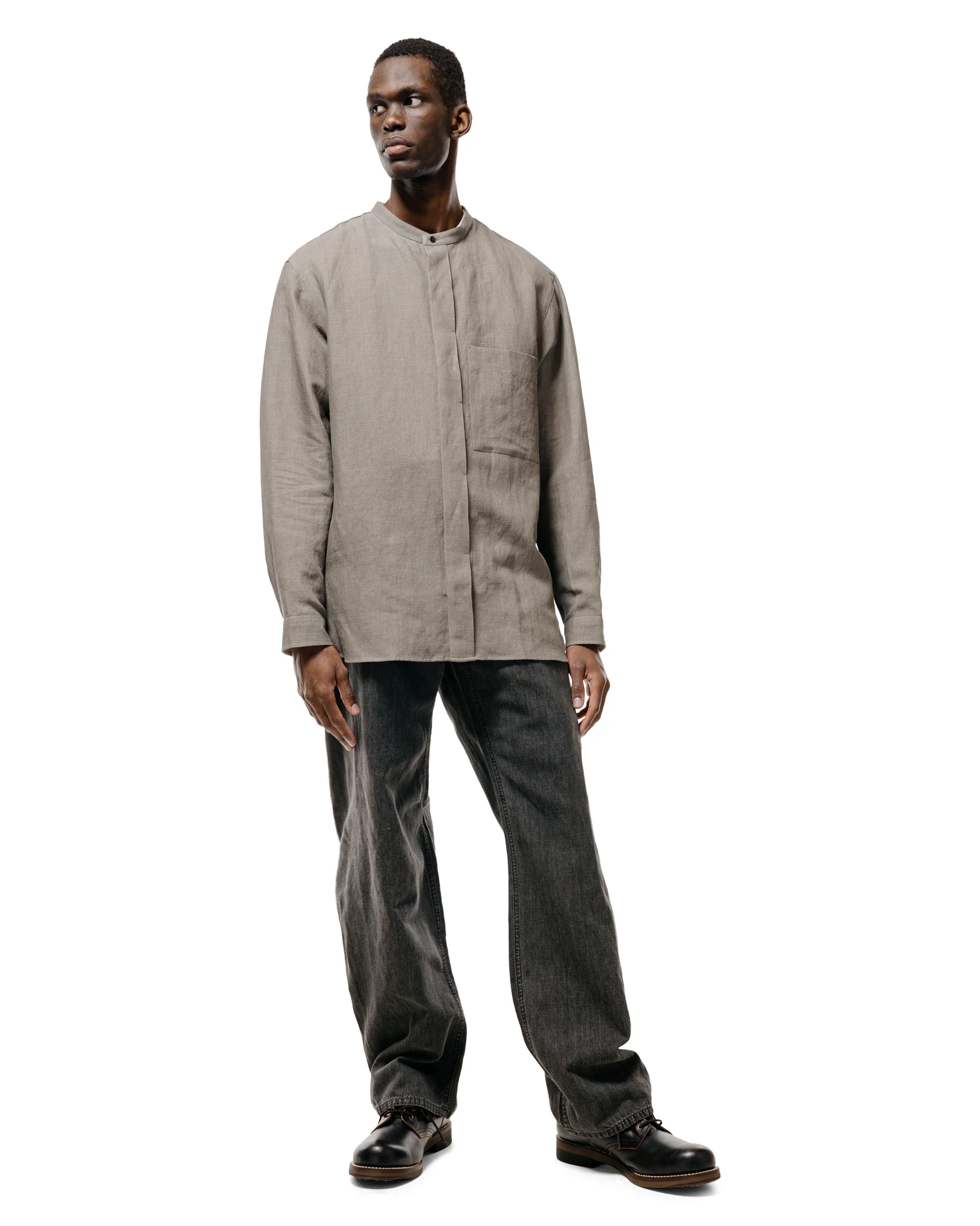 Seya. Riverman Overshirt/Kersey Chambray Linen Clay - Image 5