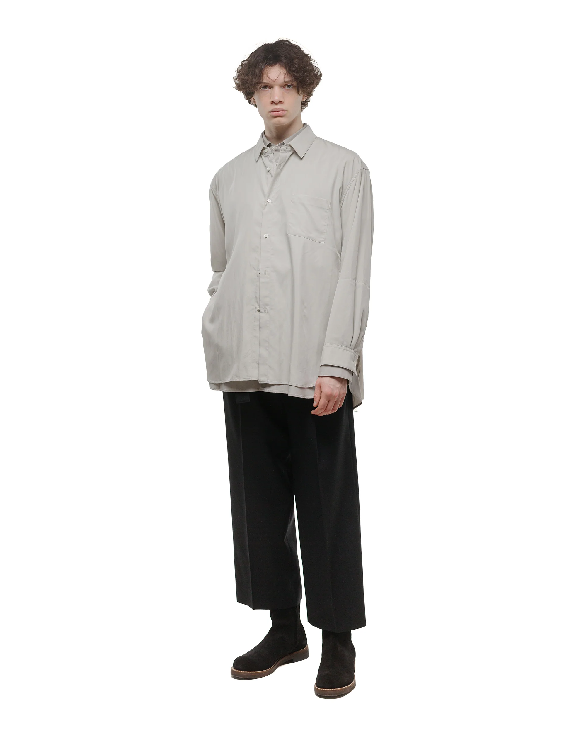 ssstein Oversized Layered Shirt Grey - Image 4
