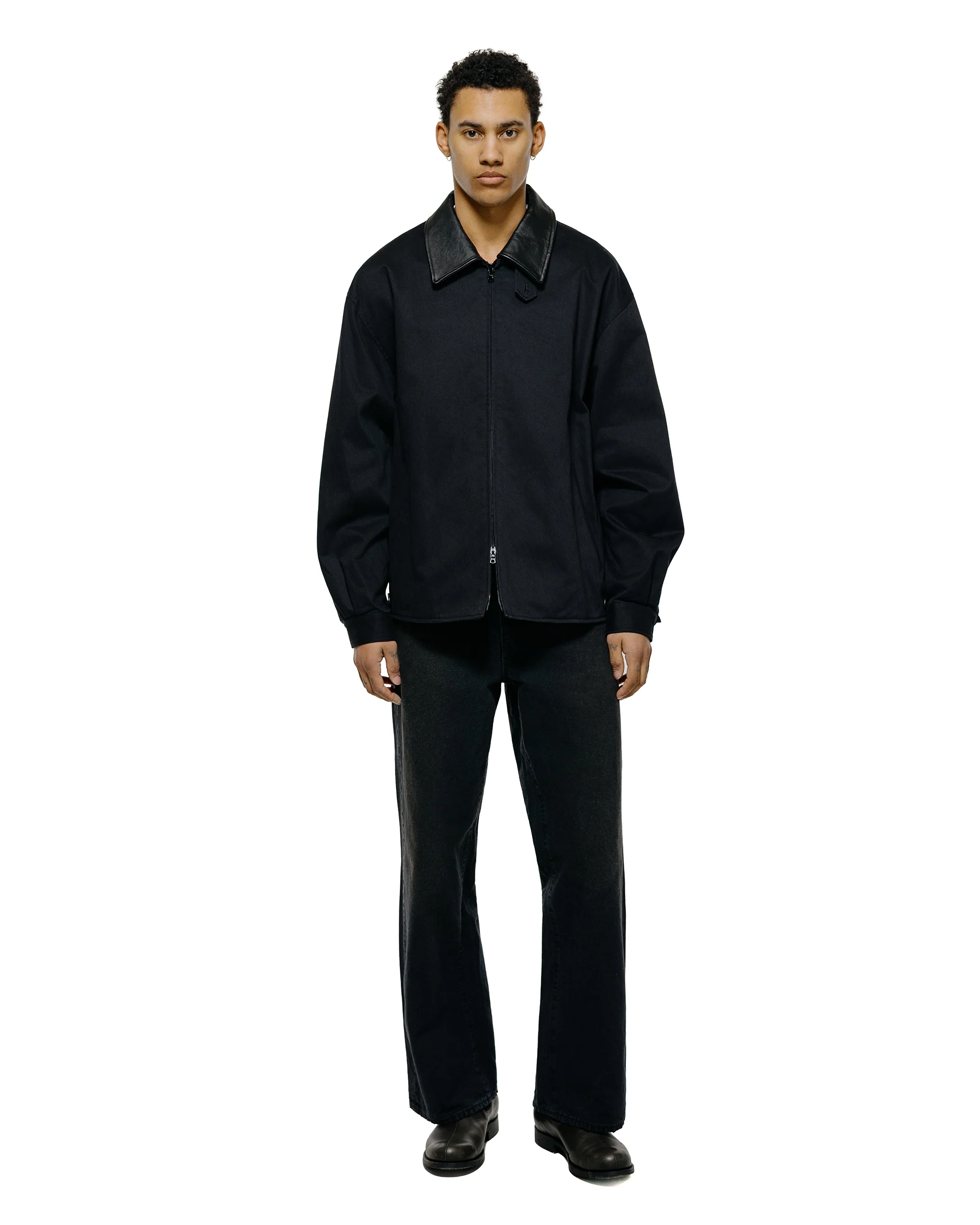 ssstein Sulfur Dyed Brushed Chino Zip Jacket Black - Image 4