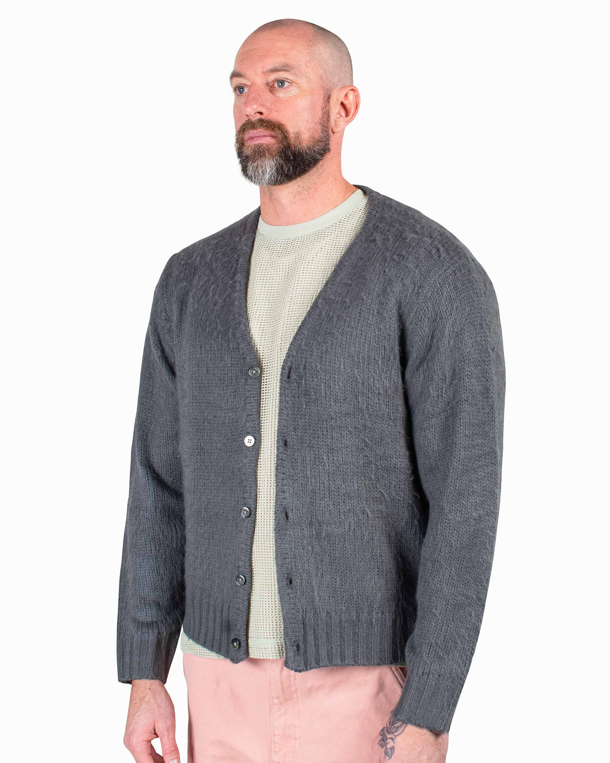 Stüssy Brushed Cardigan Charcoal - Image 4