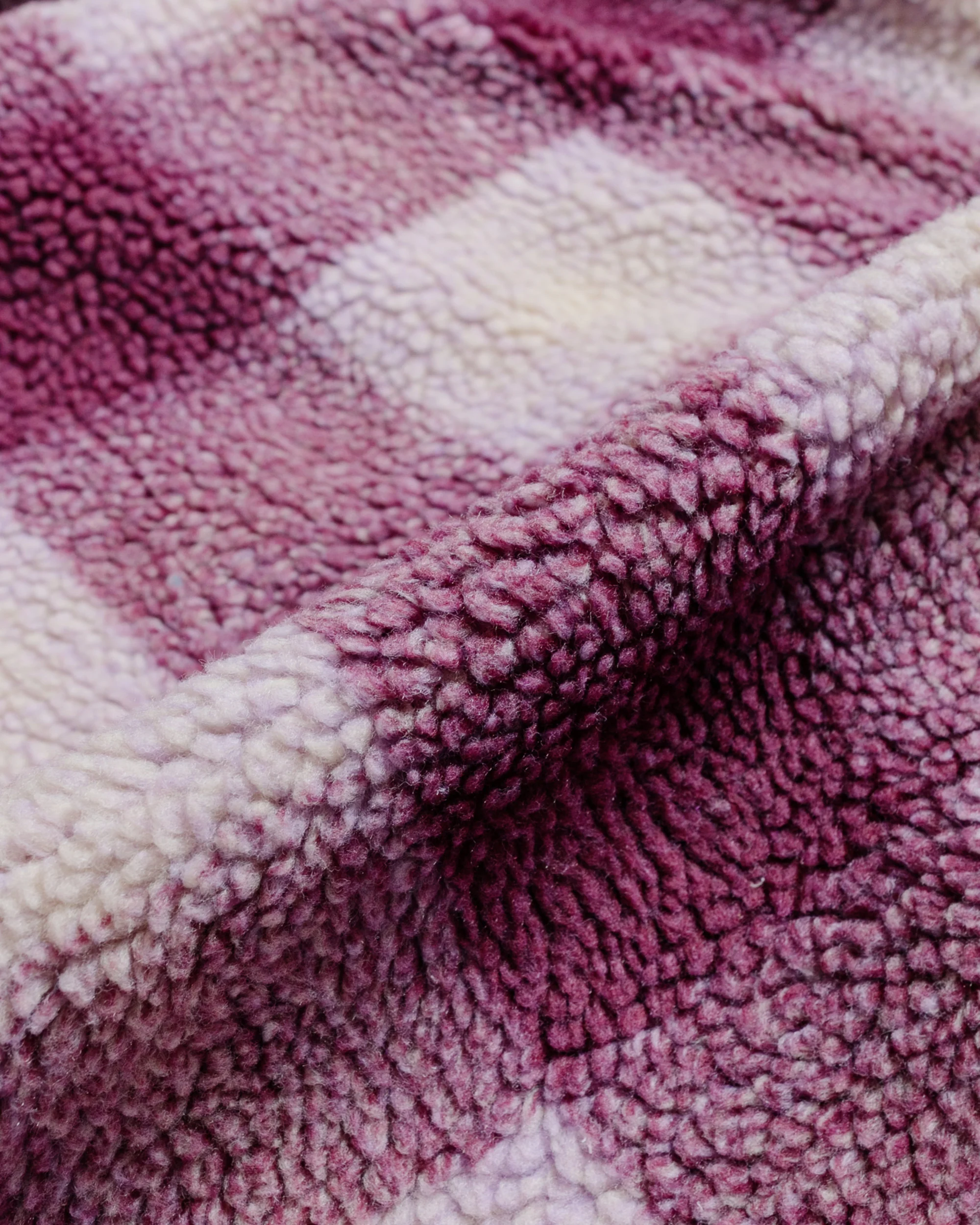Stüssy Zip Sherpa Shadow Plaid Berry - Image 2