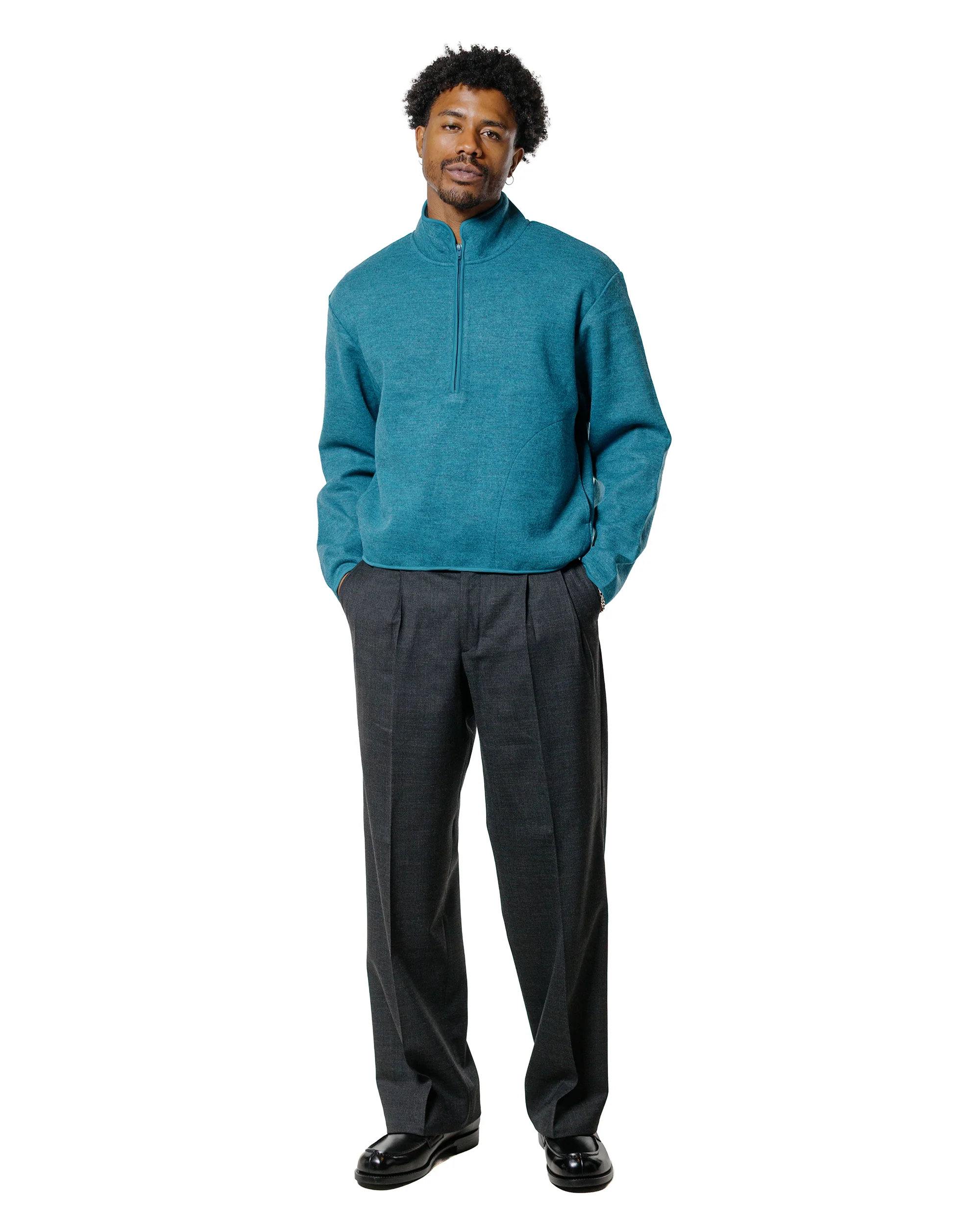 Sunflower Wool Half Zip Ice Blue - Image 4