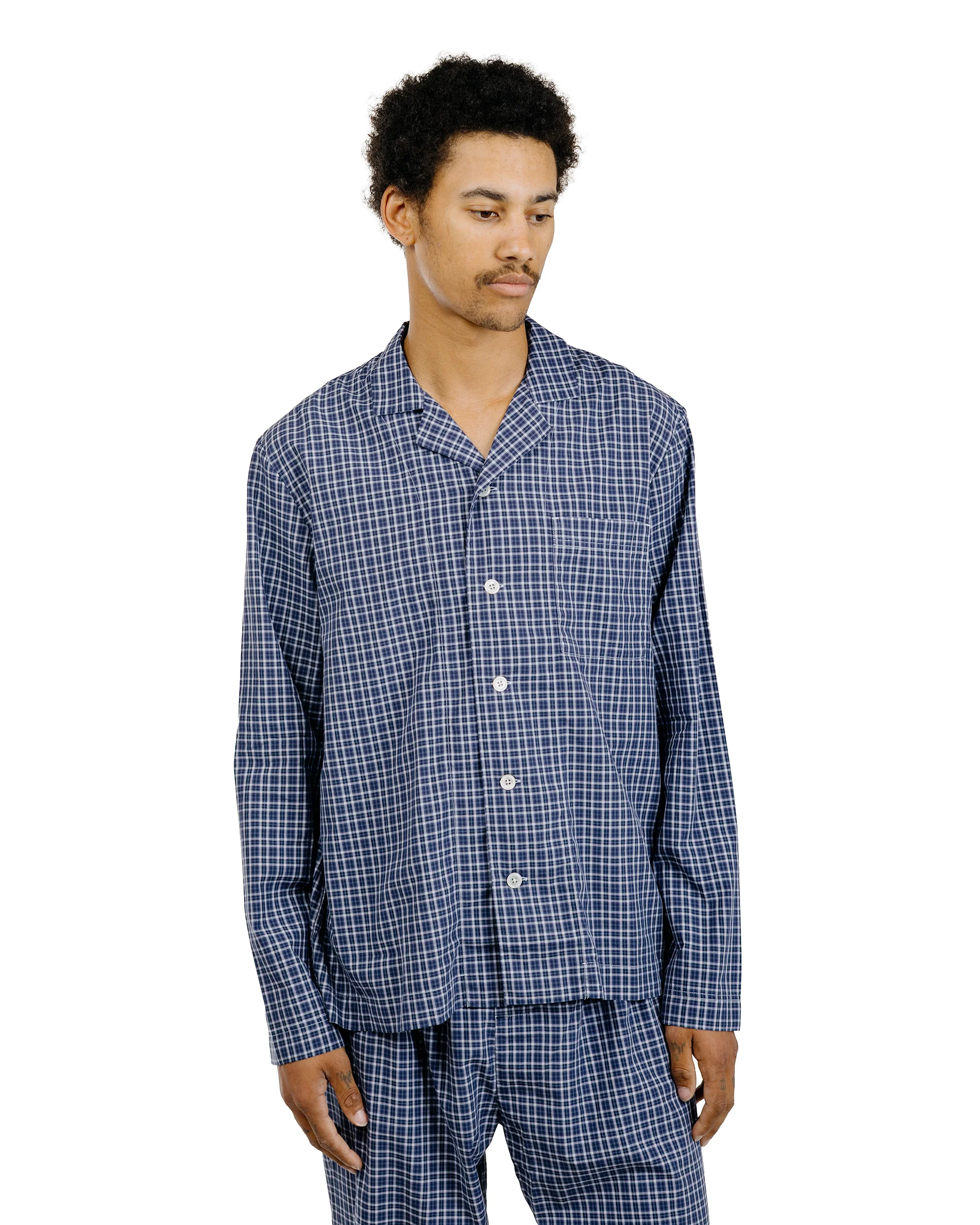 Tekla Fine Twill Pyjama Shirt Lanegan Checks - Image 2