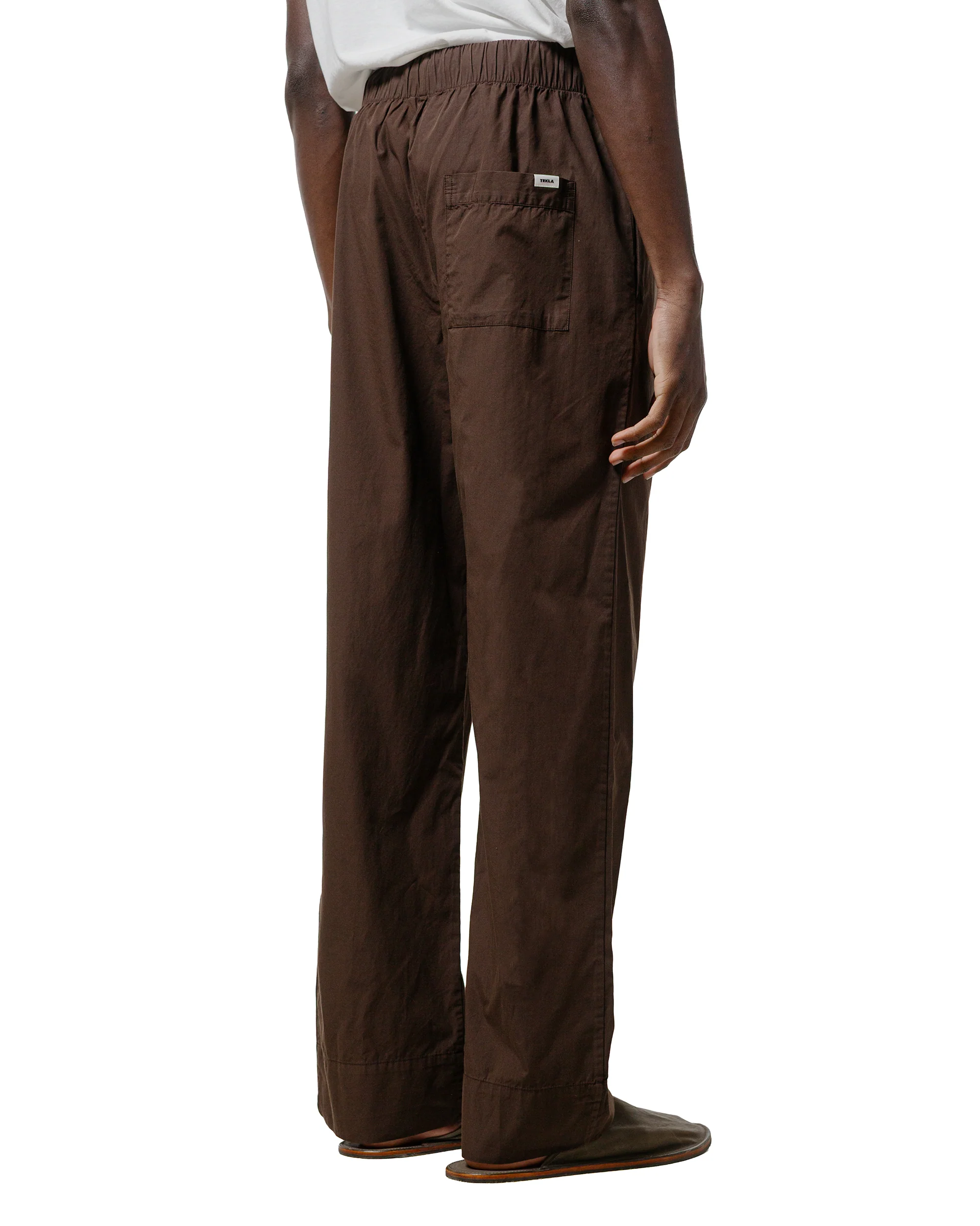 Tekla Poplin Pyjama Pants Coffee - Image 3