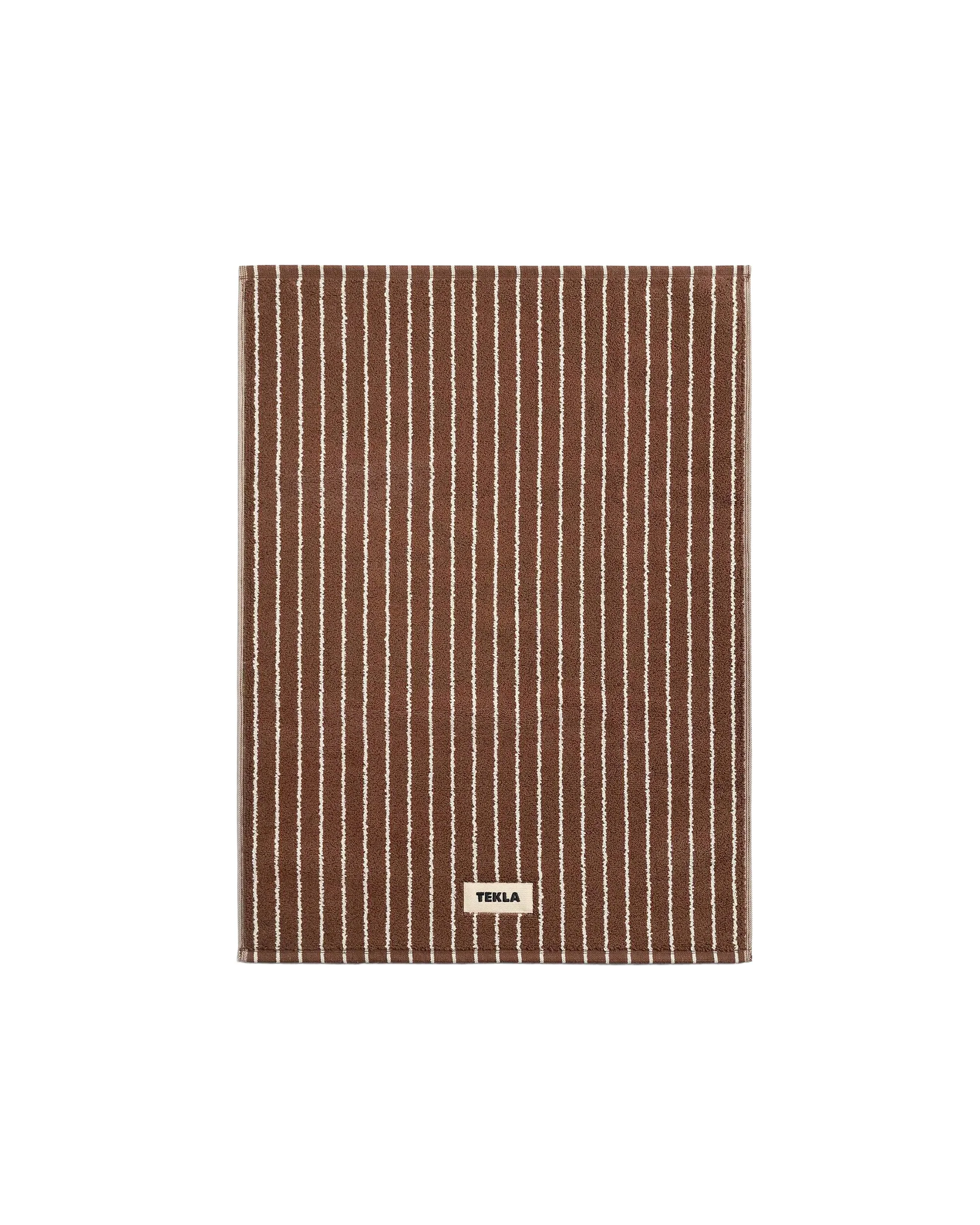 Tekla Terry Bath Mat Rust Stripes