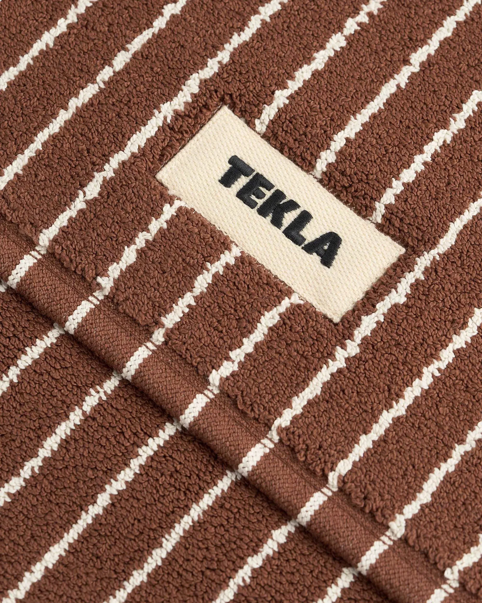 Tekla Terry Bath Mat Rust Stripes - Image 2