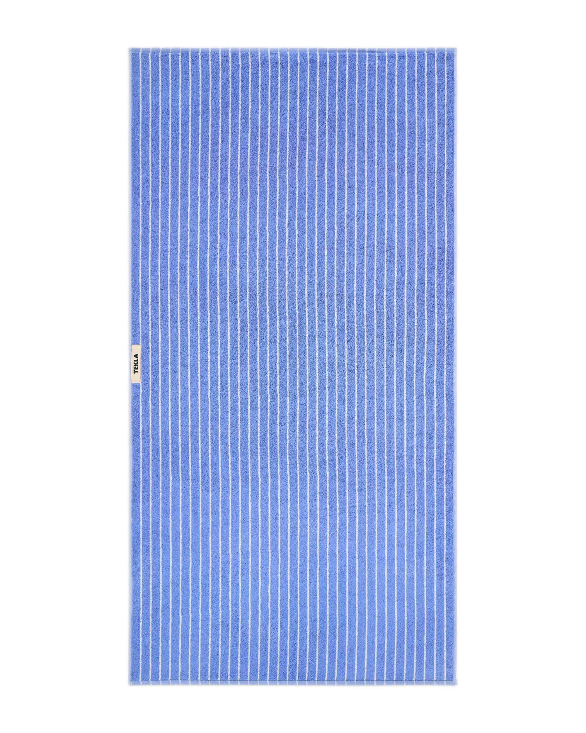 Tekla Terry Bath Towel Clear Blue Stripes - Image 2