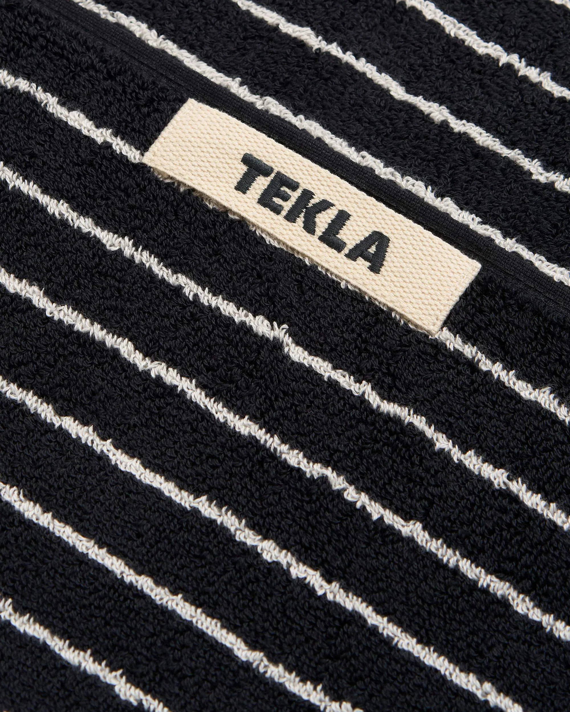 Tekla Terry Washcloth Black Stripes - Image 2