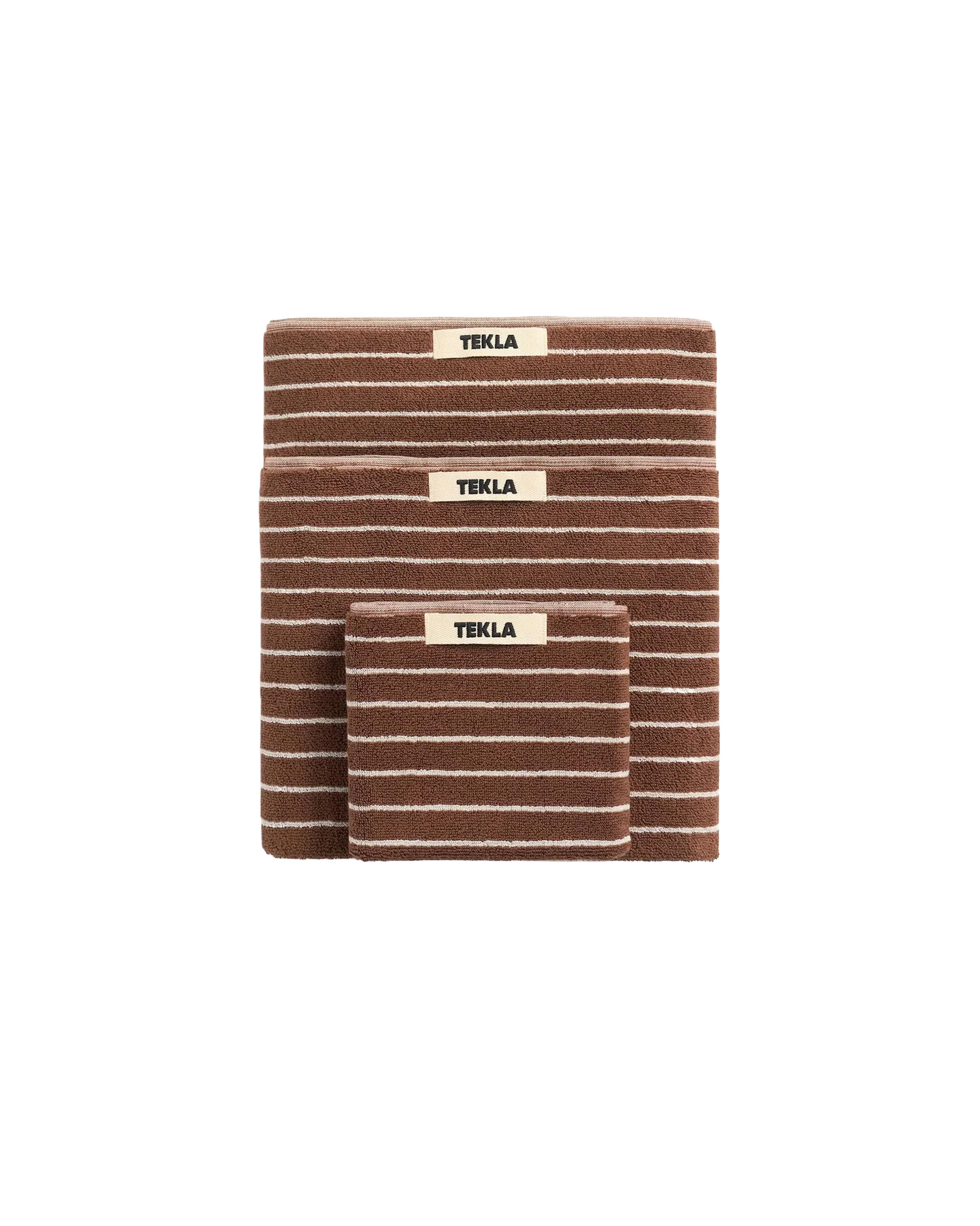 Tekla Terry Washcloth Rust Stripes