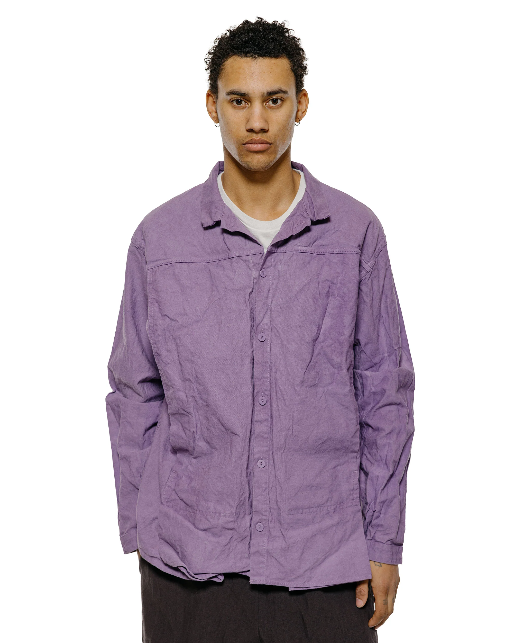 Tender Type 401 Pleat Pocket Shirt Cotton Drop Cloth Purple Logwood - Image 2