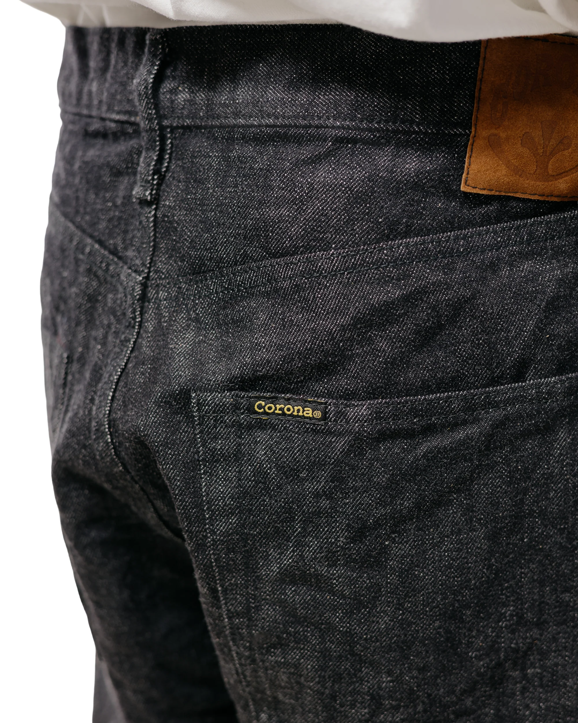The Corona Utility CP005 W05 Five Pocket 13.5oz Selvedge Denim Black - Image 4