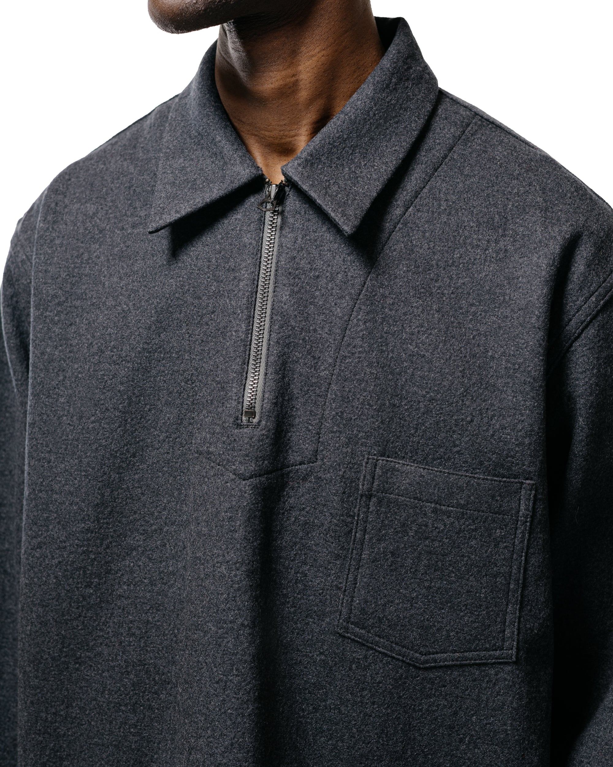 The Corona Utility CSJ006 Half Zip Sailor Jacket Charcoal - Image 3
