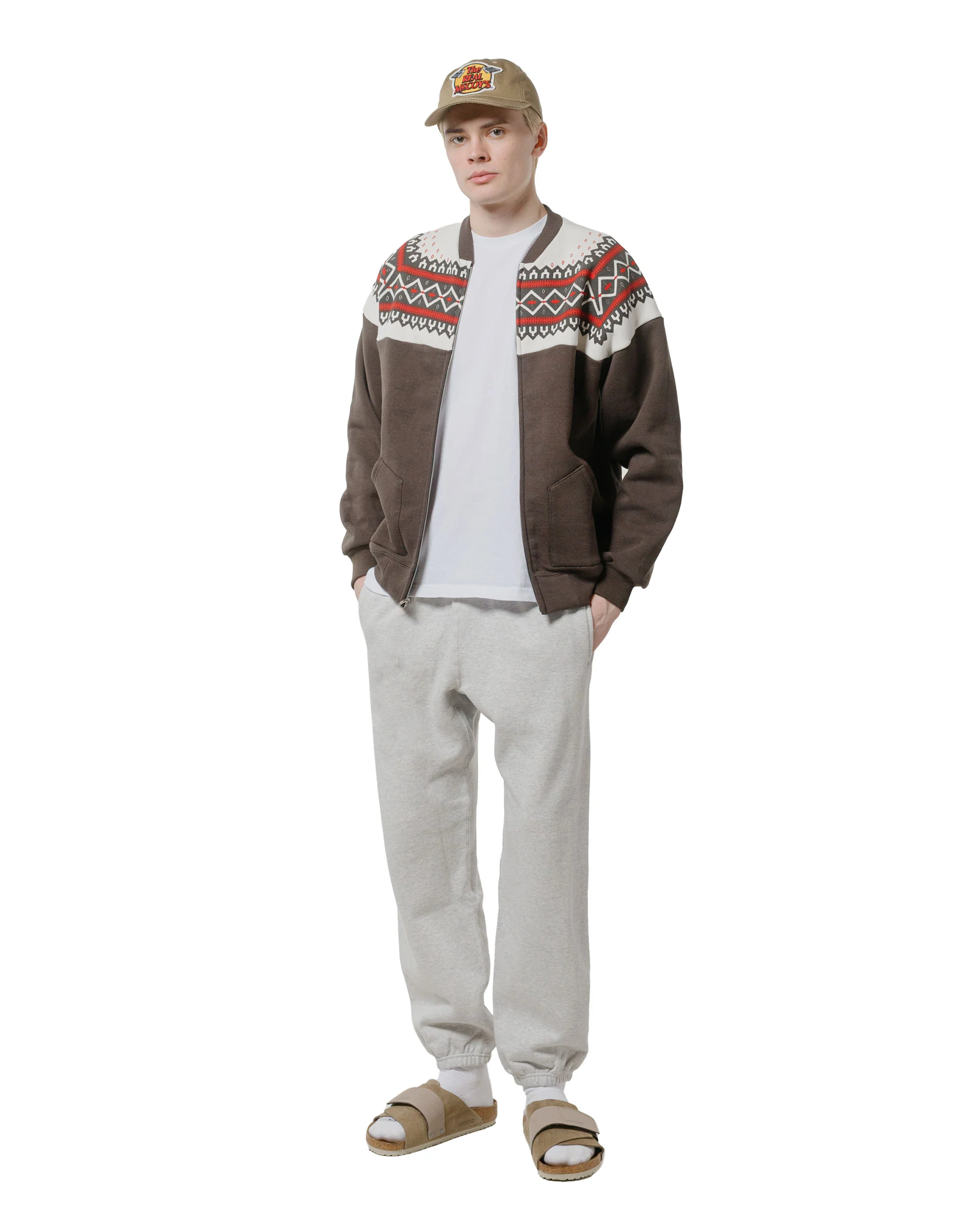 The Real McCoy’s MC24112 Printed Snow Pattern F/Z Sweatshirt Charcoal - Image 4
