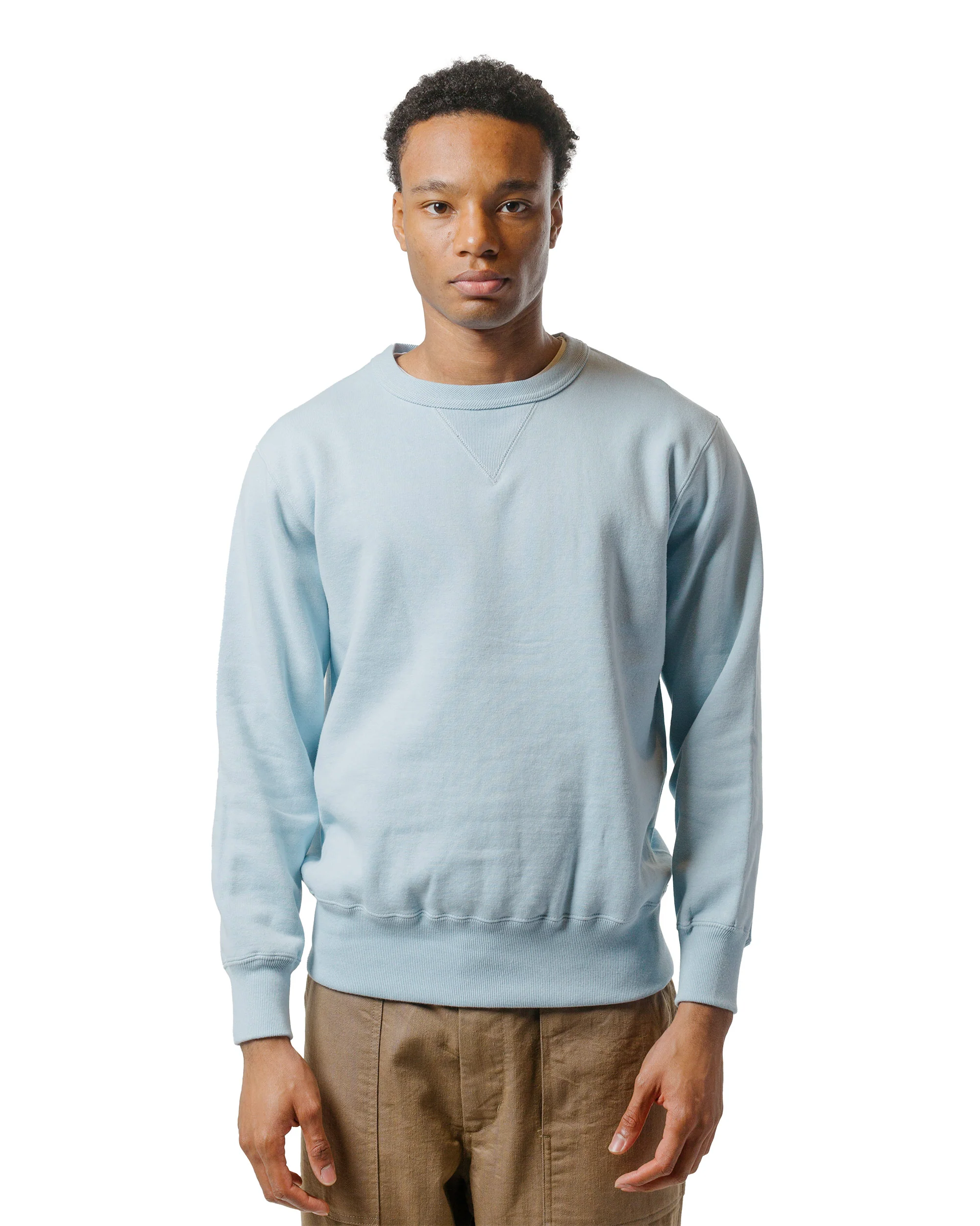 The Real McCoy’s MC24113 10 Oz. Loopwheel Crewneck Sweatshirt Saxe - Image 2