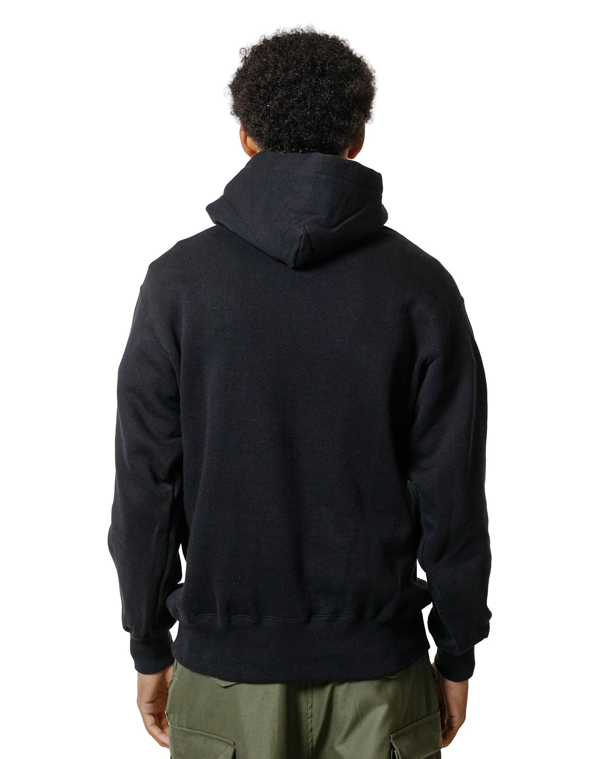 The Real McCoy’s MC24114 10 Oz. Loopwheel Hooded Sweatshirt Black - Image 3