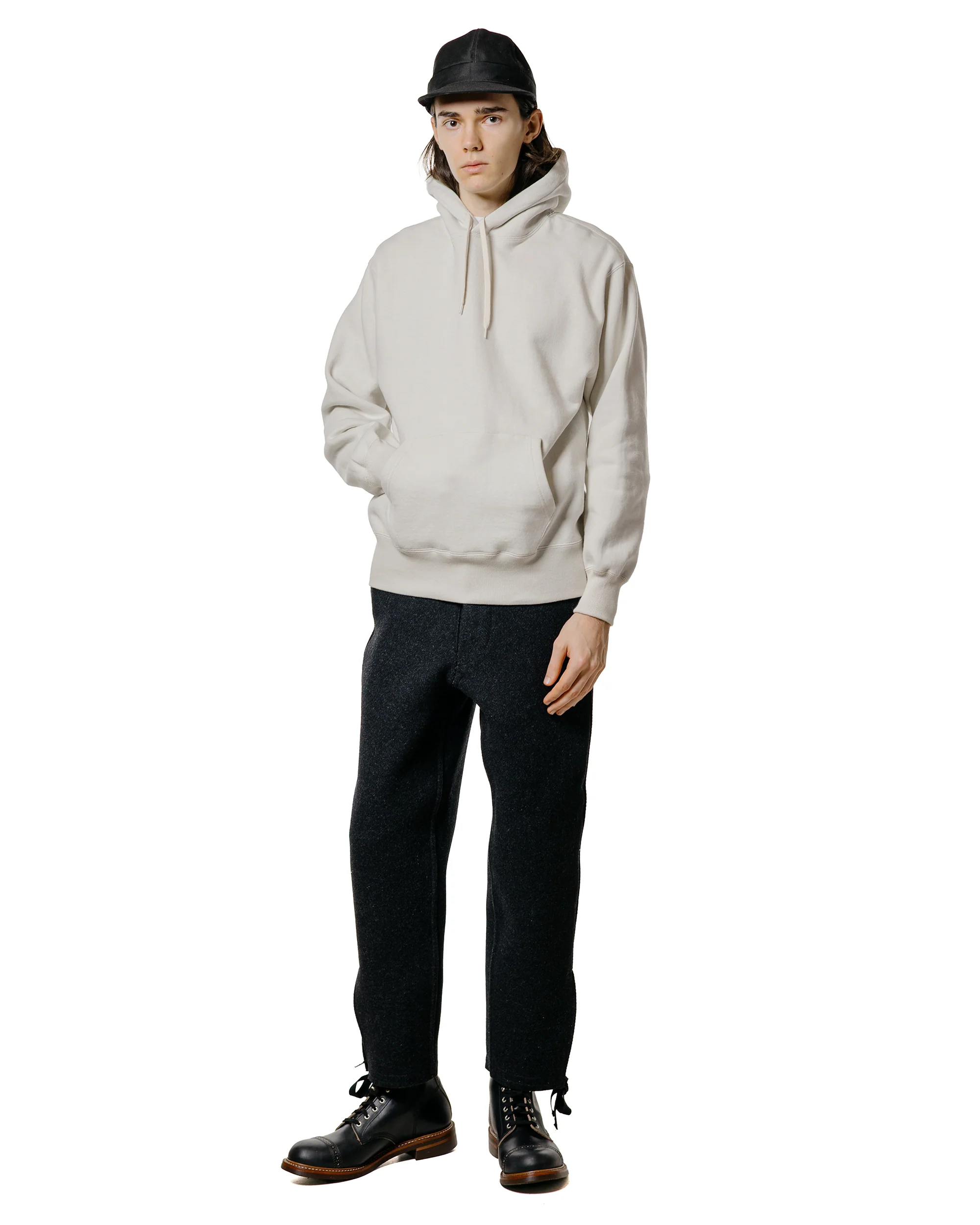 The Real McCoy’s MC24114 10 Oz. Loopwheel Hooded Sweatshirt Milk - Image 4