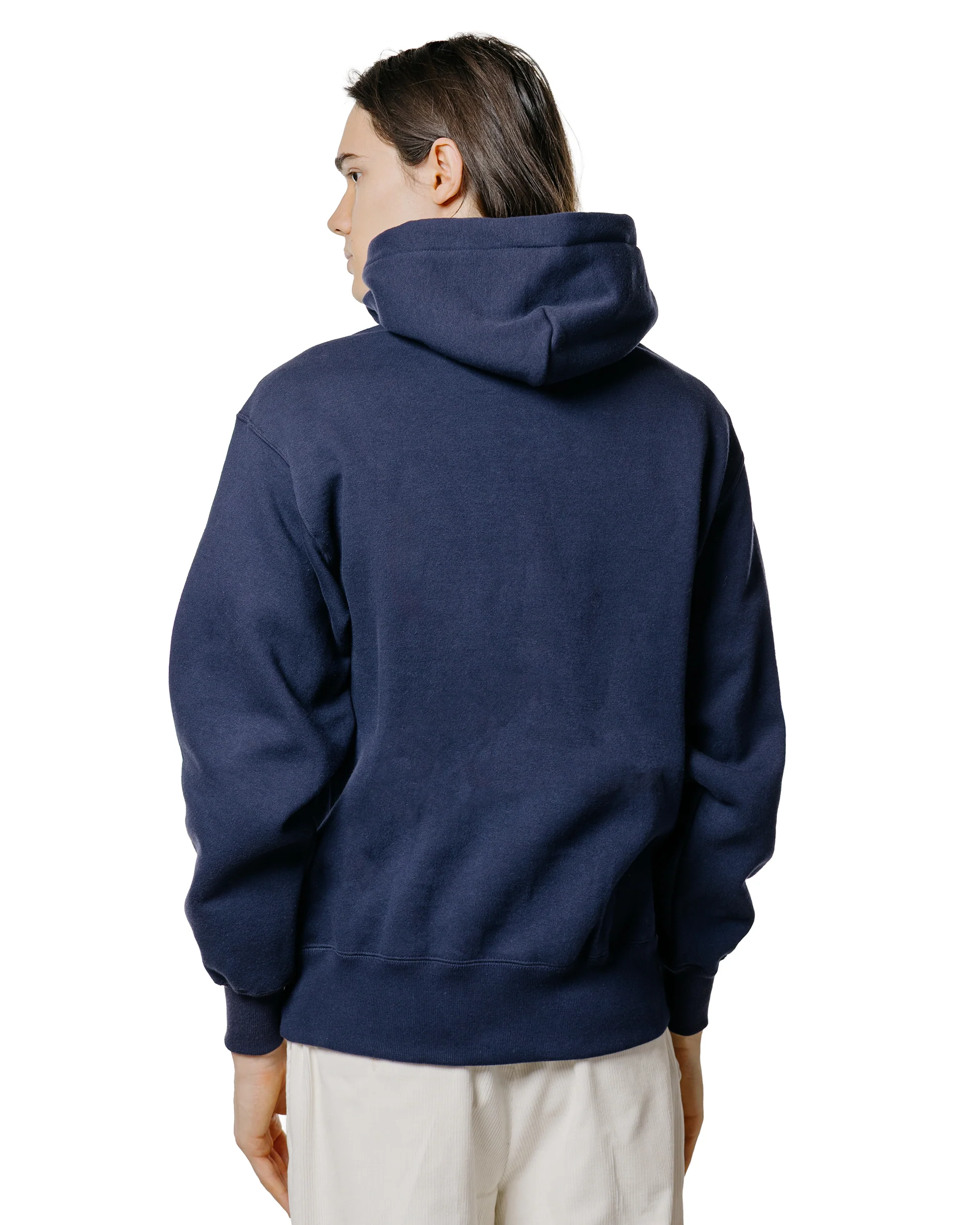 The Real McCoy’s MC24114 10 Oz. Loopwheel Hooded Sweatshirt Navy - Image 3