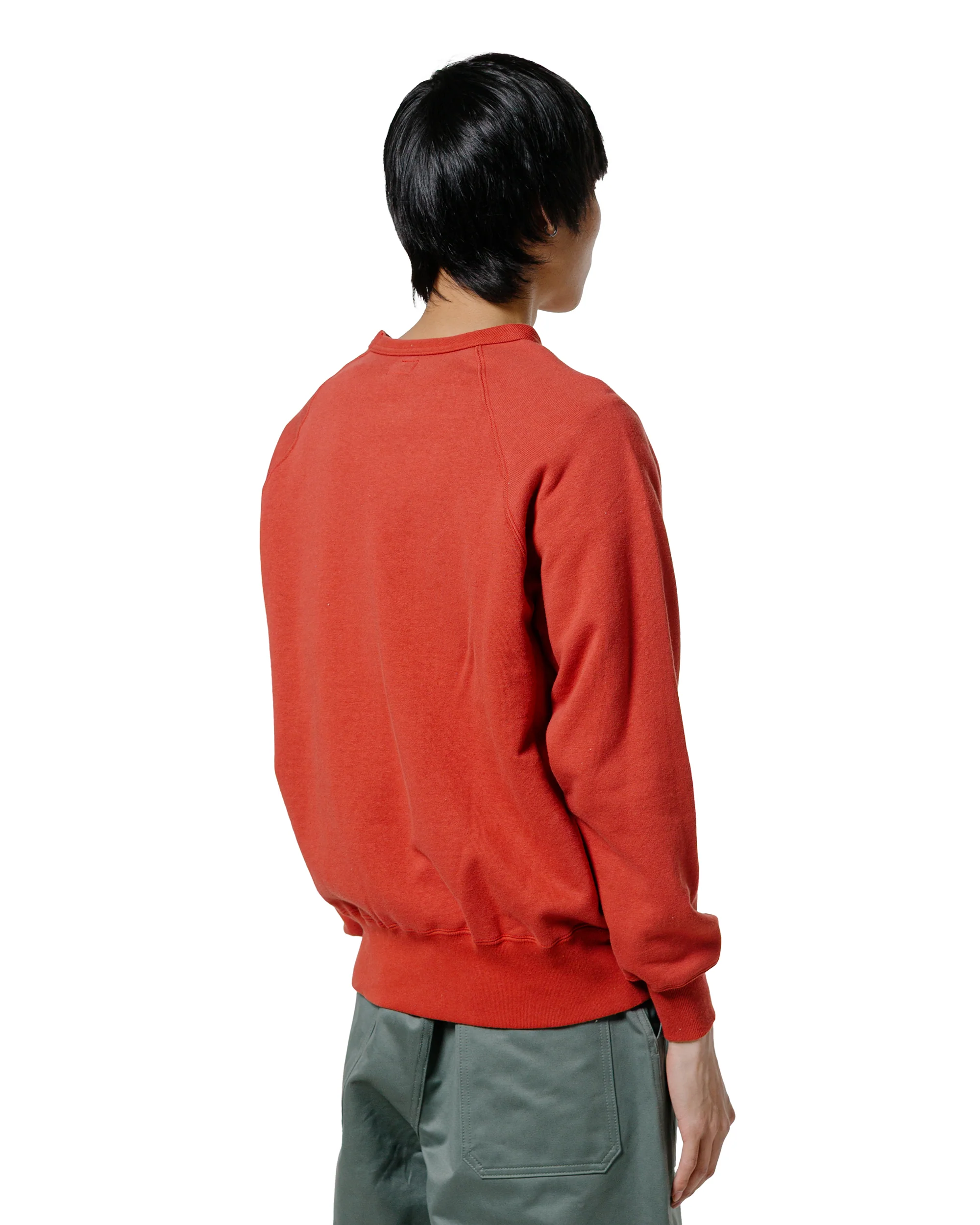 The Real McCoy’s MC24117 9 Oz. Loopwheel Raglan Sweatshirt Cherry - Image 3