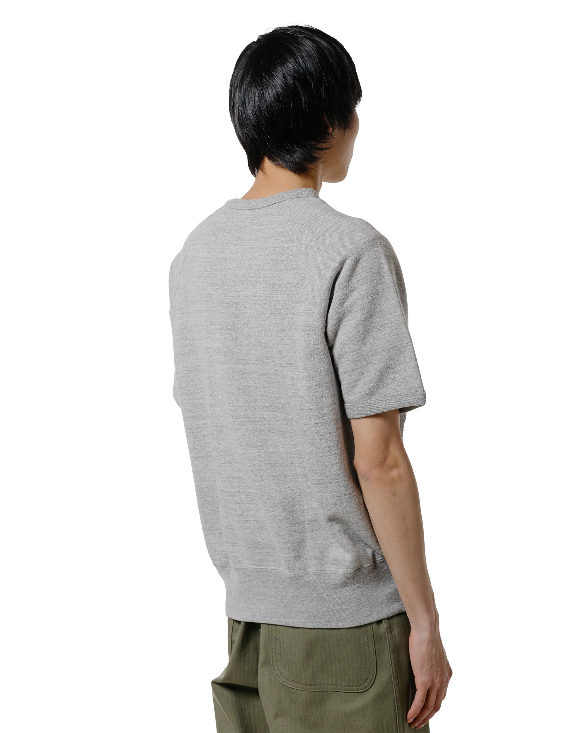 The Real McCoy’s MC24120 9 Oz. Loopwheel S/S Sweatshirt Gray - Image 3