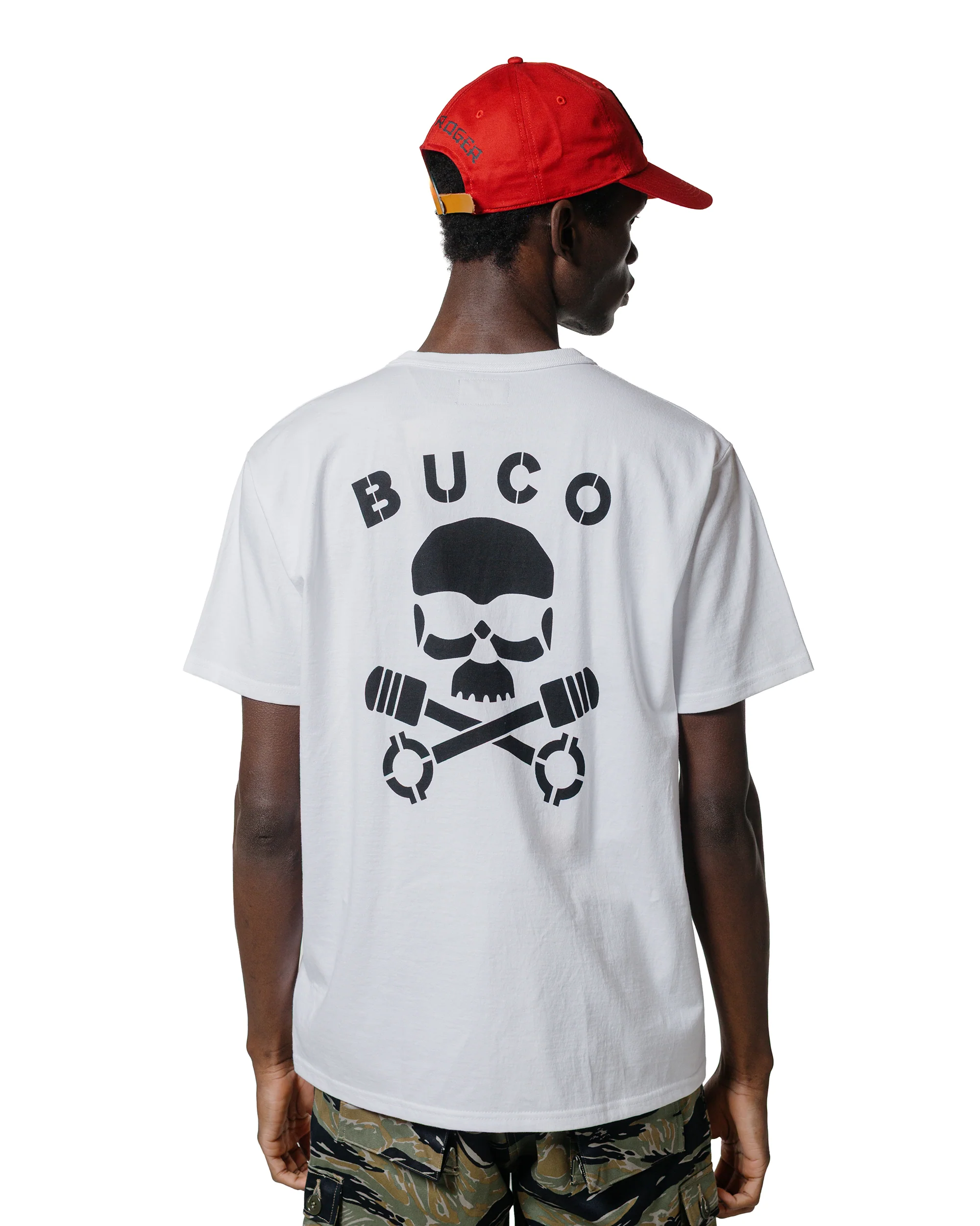 The Real McCoy's BC25003 Buco Tee / Skull Piston White - Image 3