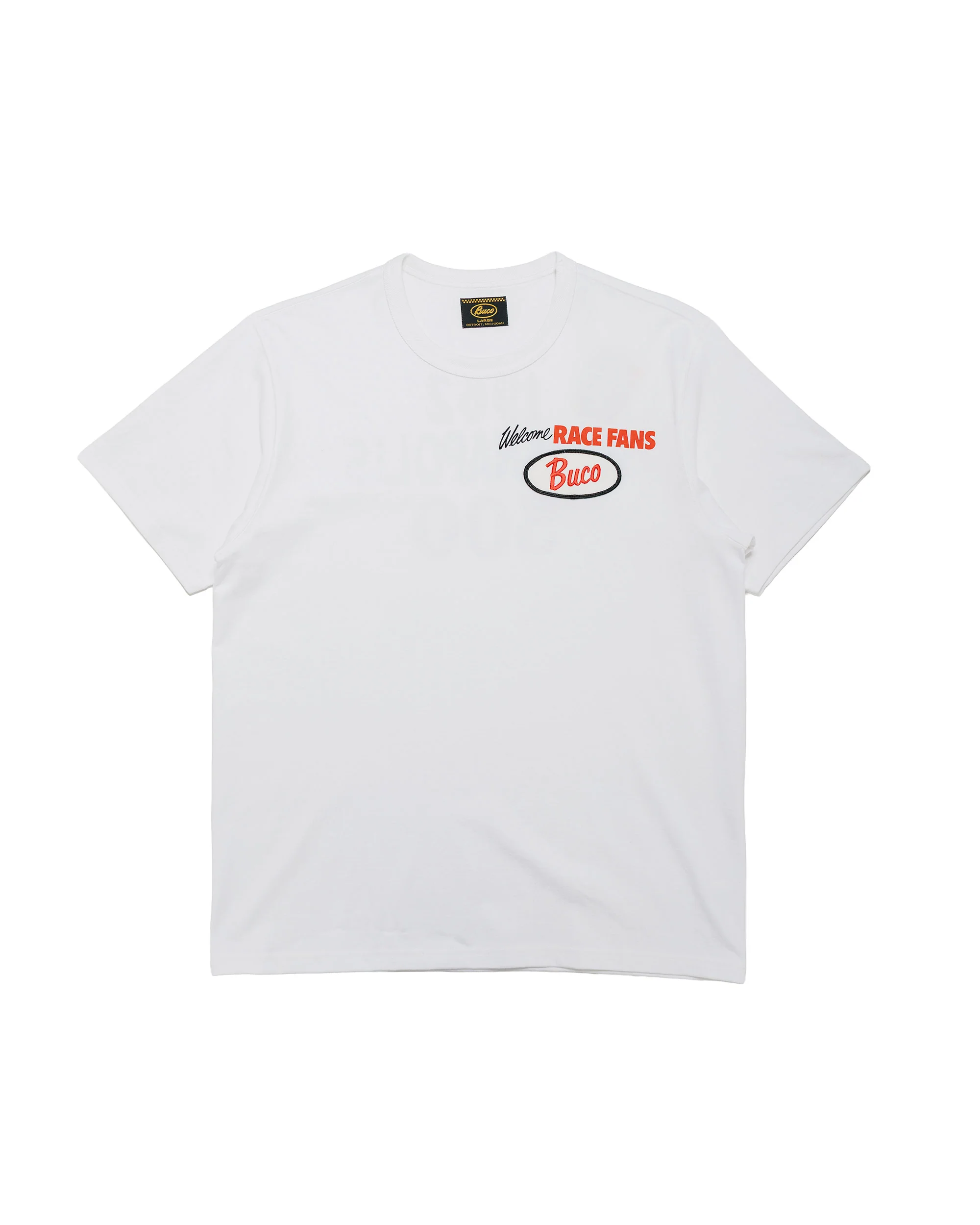 The Real McCoy's BC26004 Buco Tee / Welcome Racing Fans! White