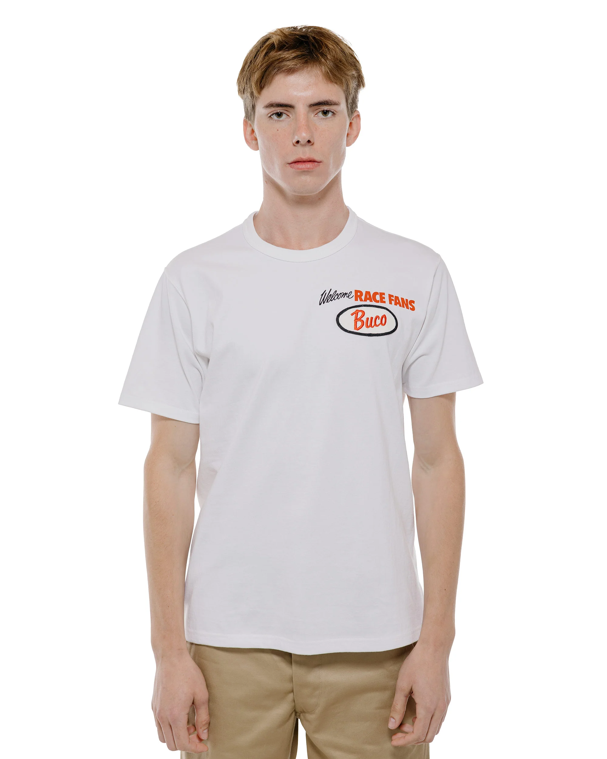 The Real McCoy's BC26004 Buco Tee / Welcome Racing Fans! White - Image 2