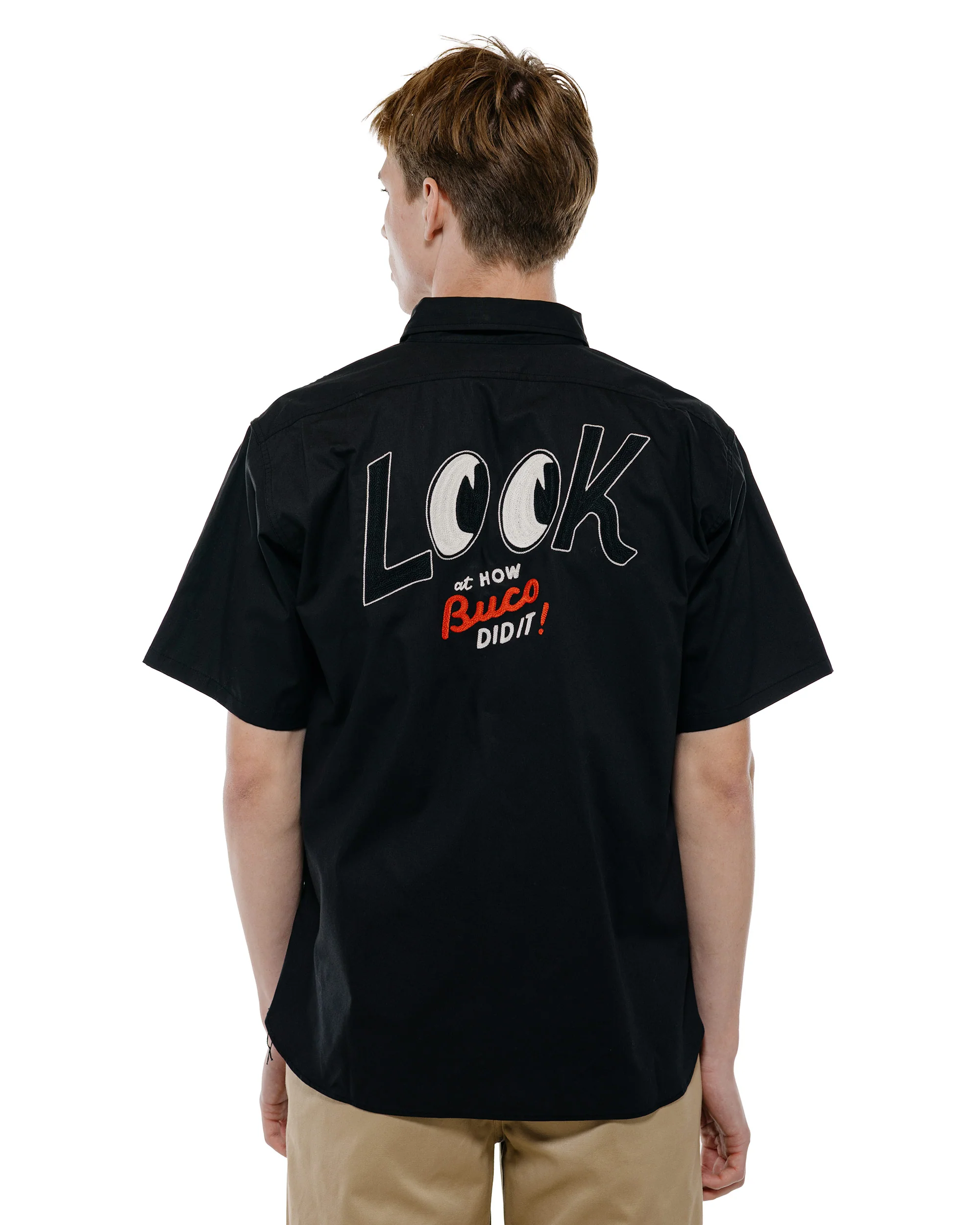 The Real McCoy's BS26001 Buco Workshirt S/S / Look At How Buco Did It! Black - Image 4