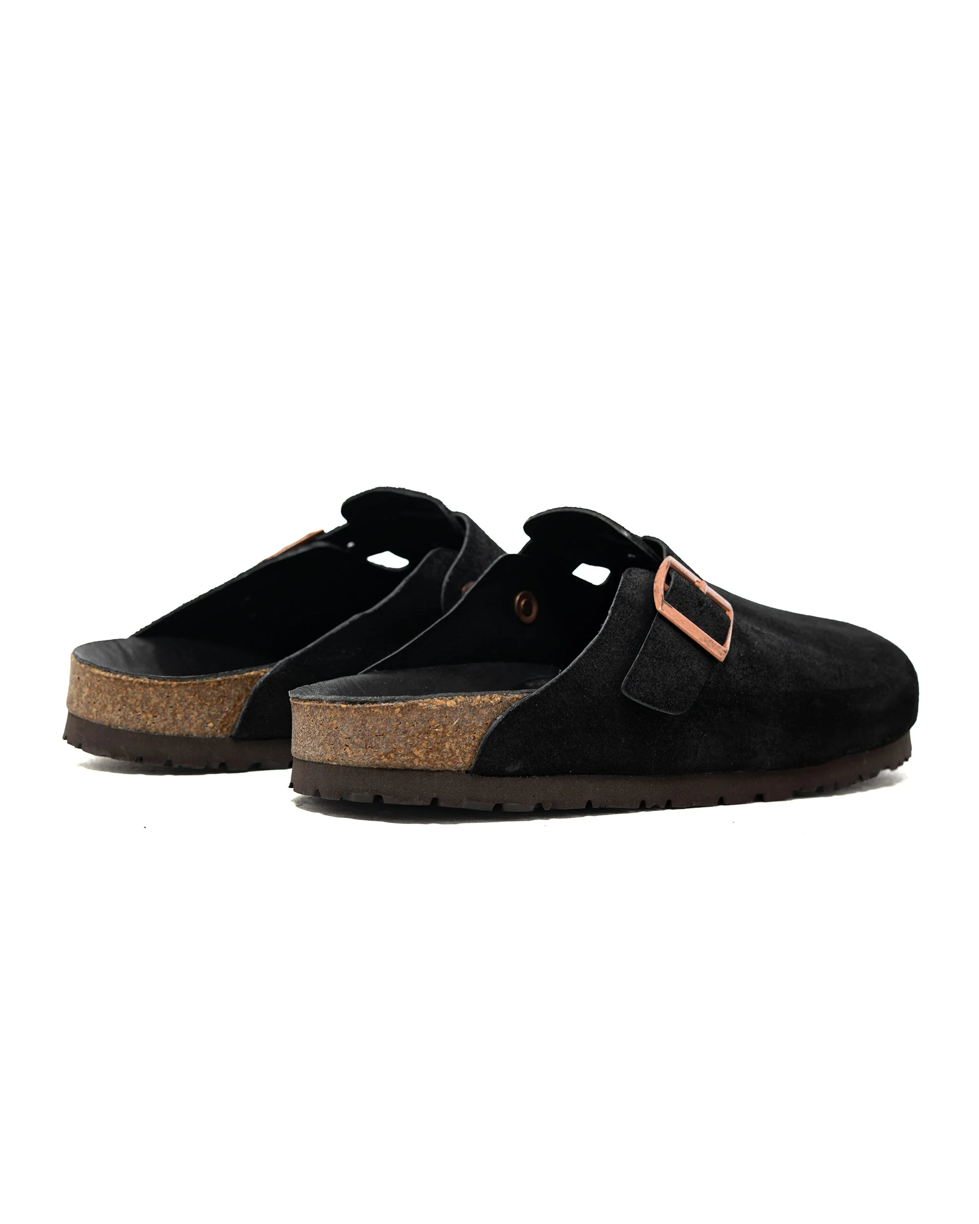 The Real McCoy's MA23012 Leather Foot-Support Clogs Black - Image 3