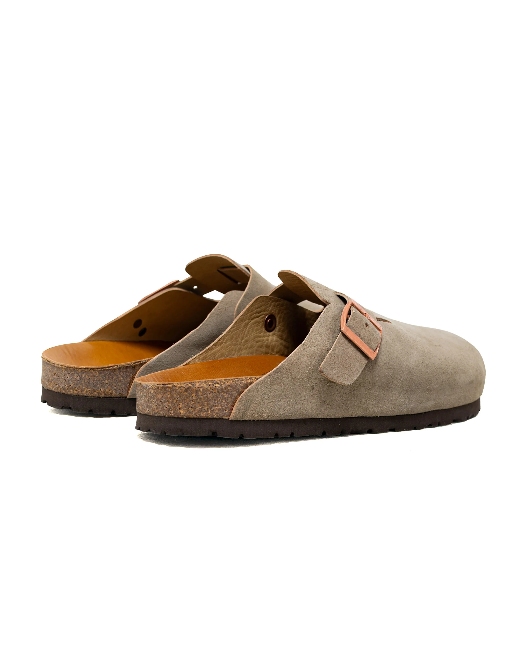 The Real McCoy's MA23012 Leather Foot-Support Clogs Taupe - Image 3