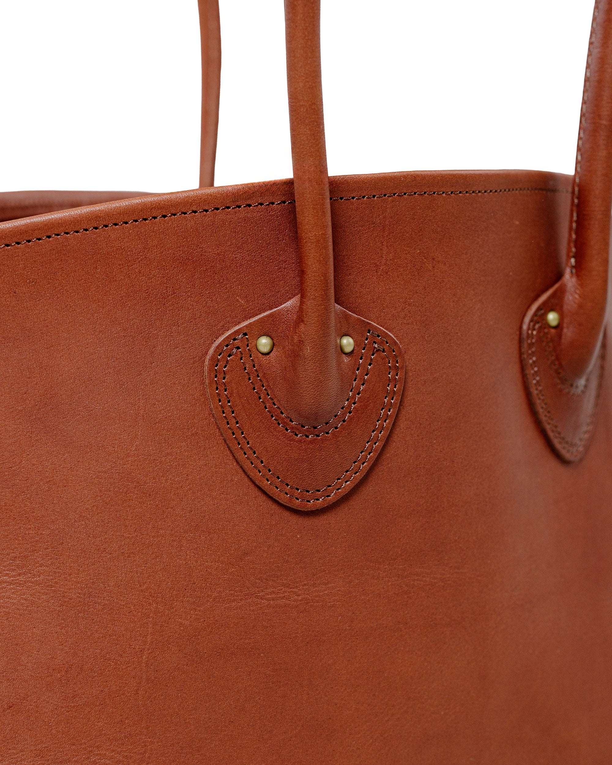 The Real McCoy's MA25102 Leather Tote Shoulder-Bag Brown - Image 5
