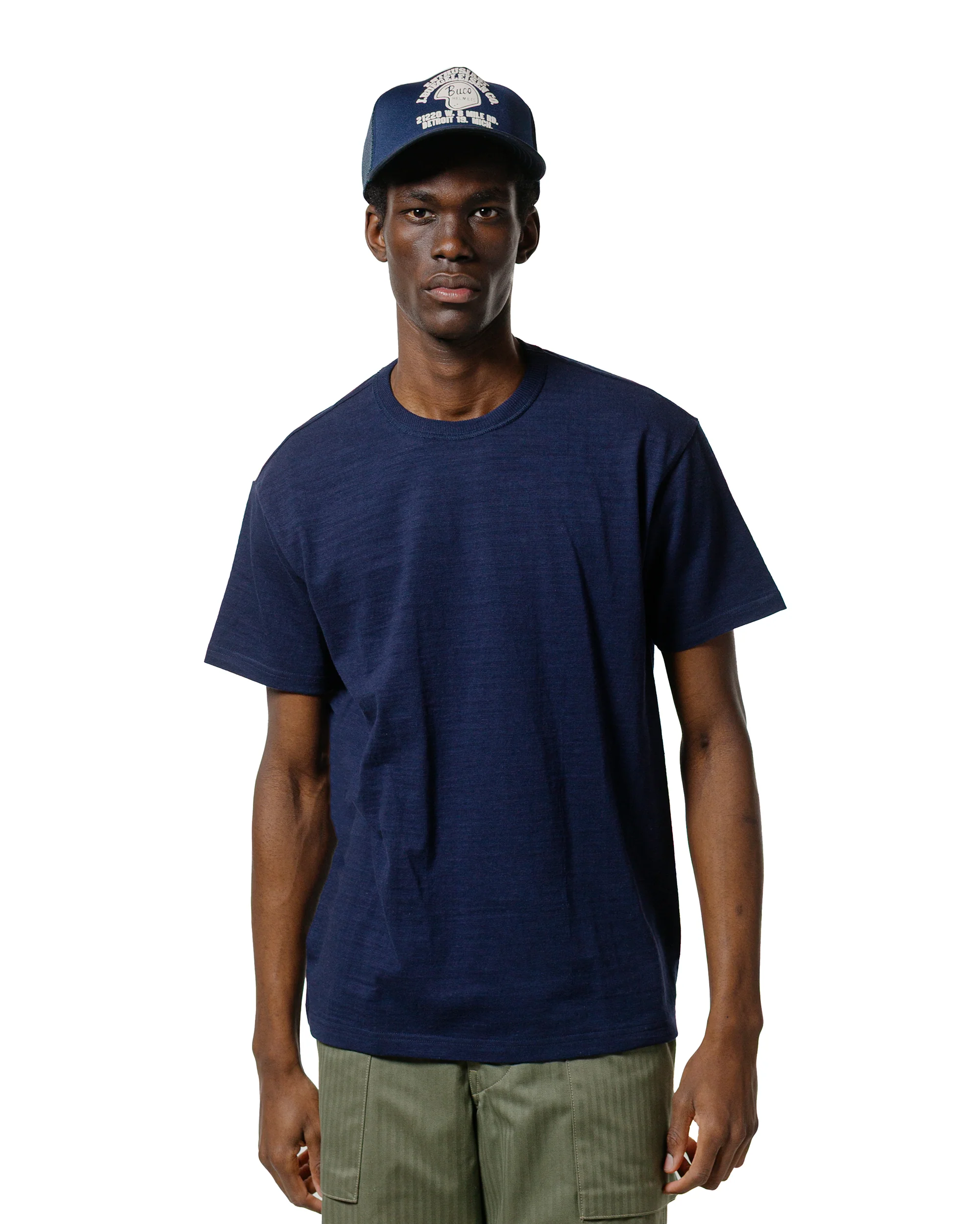 The Real McCoy's MC19010 Athletic T-Shirt / Loop-Wheel Navy - Image 2