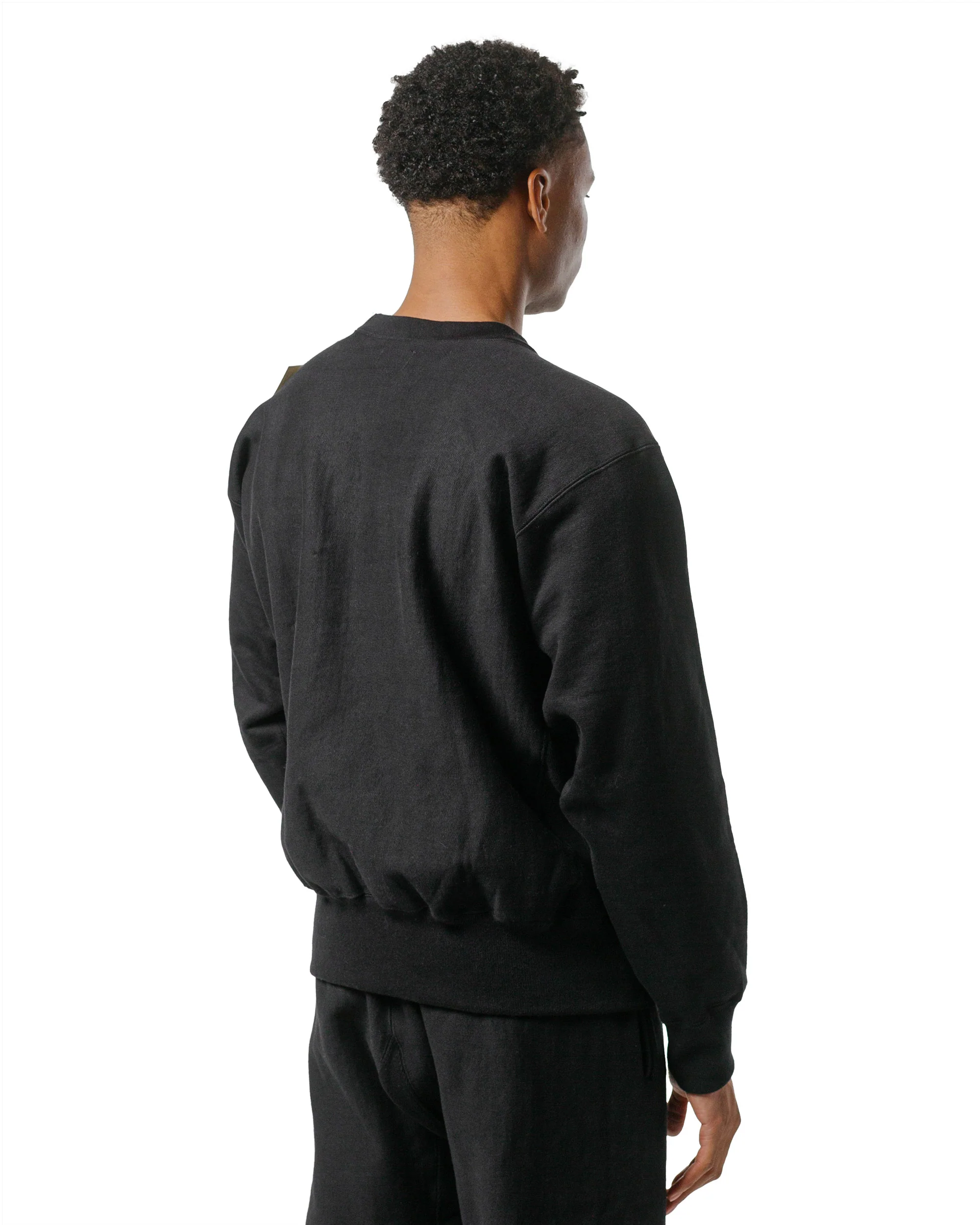 The Real McCoy's MC20114 Heavyweight Crewneck Sweatshirt Black - Image 3