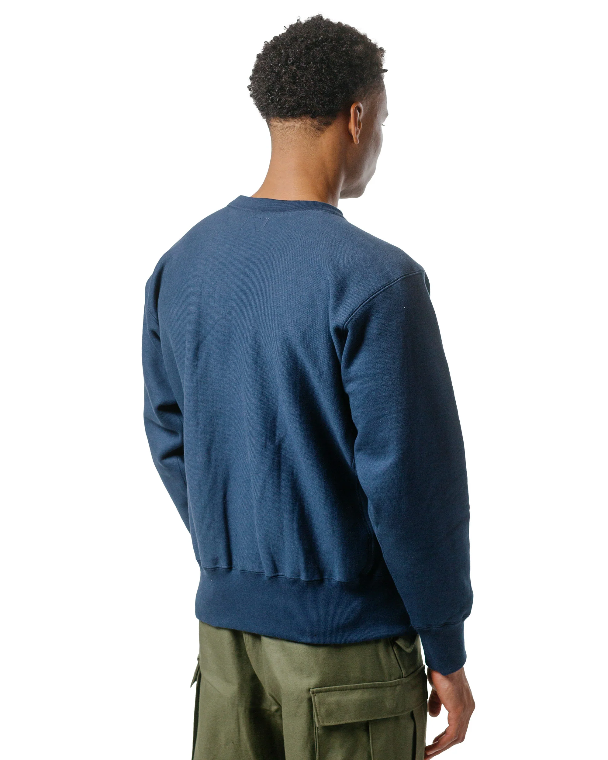 The Real McCoy's MC20114 Heavyweight Crewneck Sweatshirt Navy - Image 3