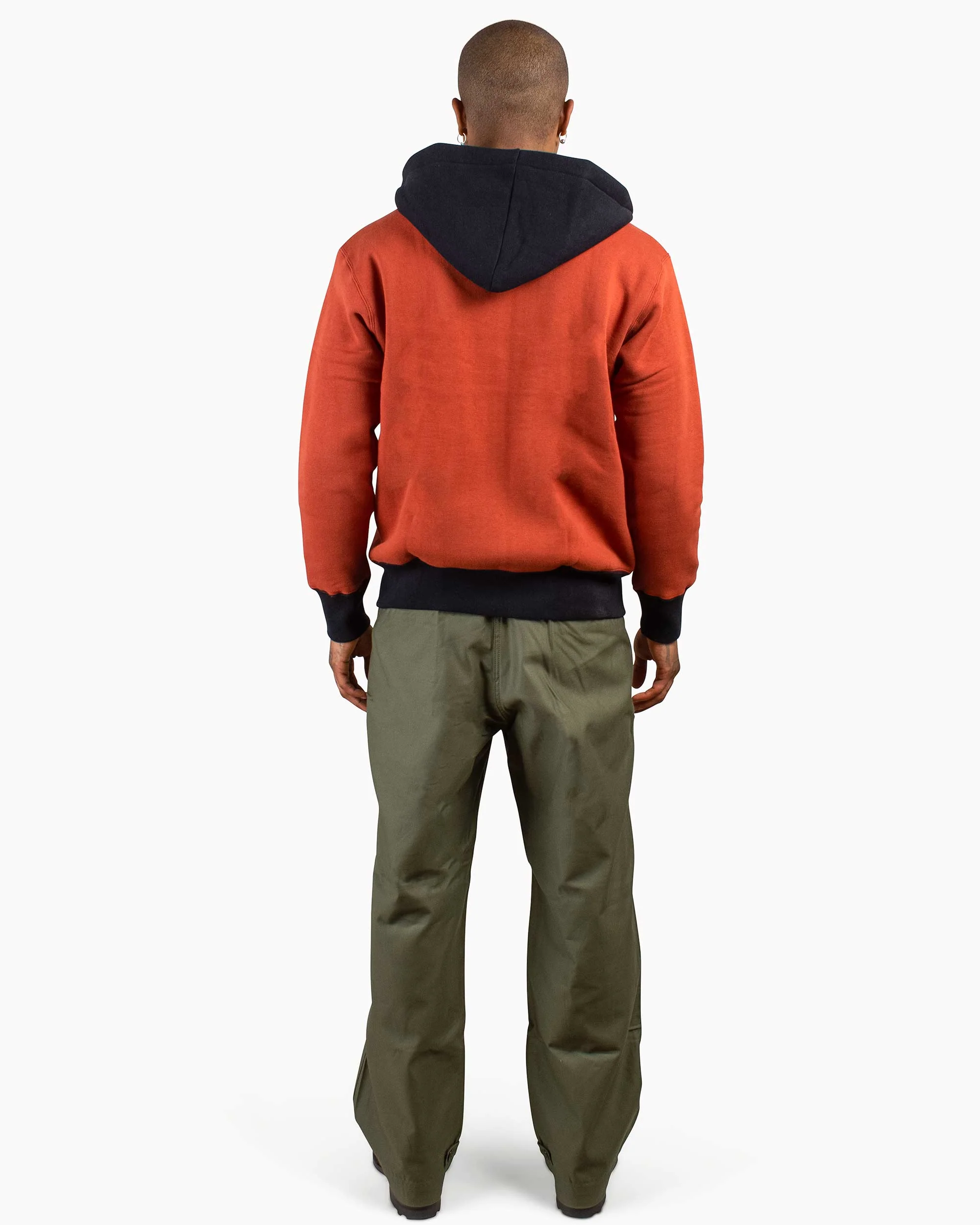 The Real McCoy's MC20119 Double Face After-Hooded Sweatshirt Burgundy/Black - Image 3