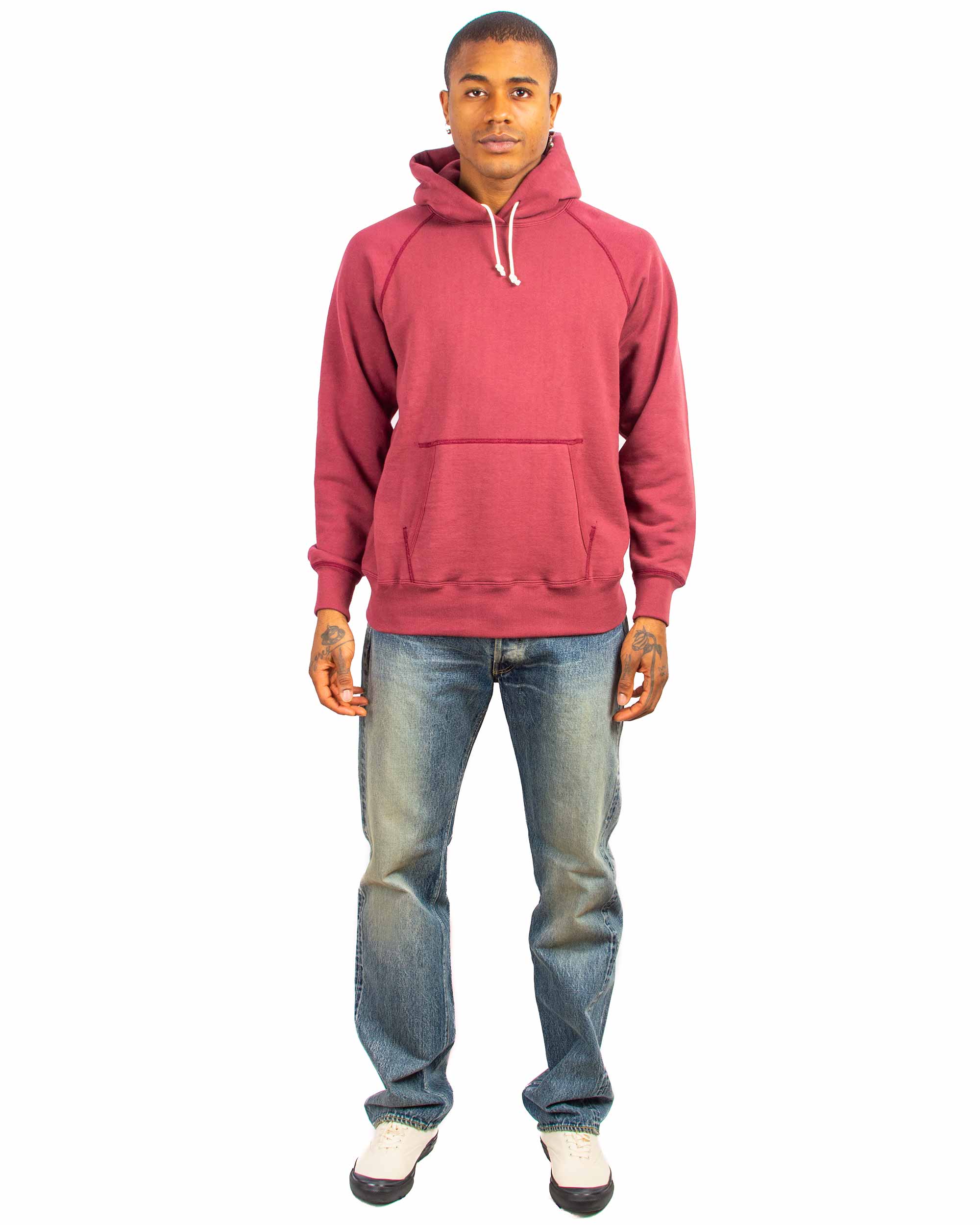 The Real McCoy's MC21017 9oz. Loopwheel Parka Maroon - Image 2