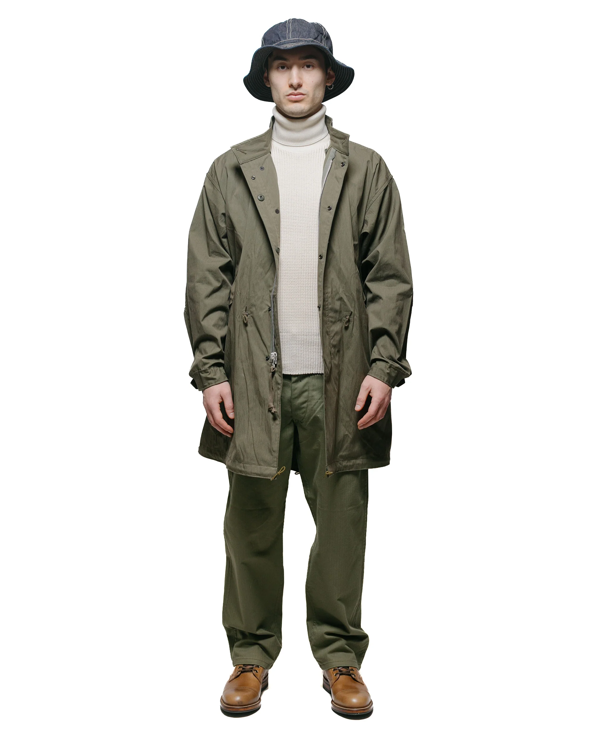 The Real McCoy's MC23110 High Neck Thermal Shirt Ecru - Image 4