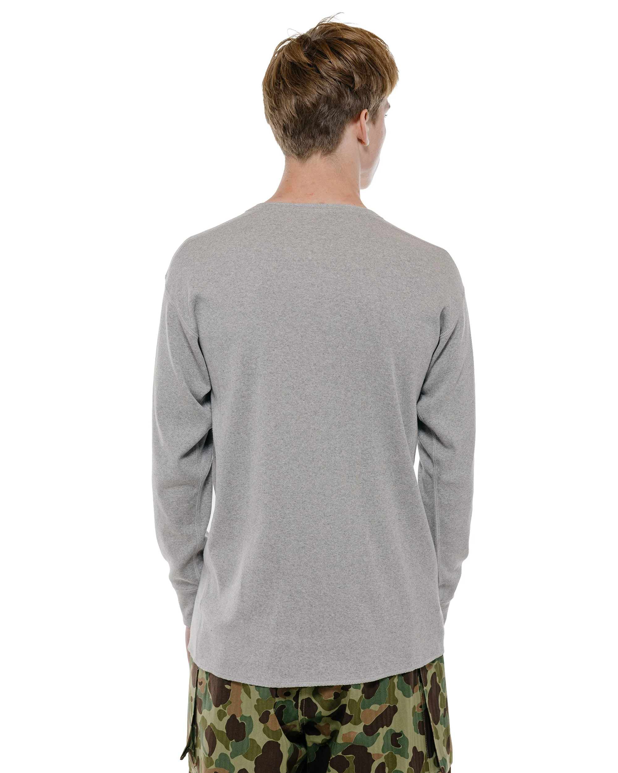 The Real McCoy's MC23111 Union Henley Undershirt L/S Medium Gray - Image 3