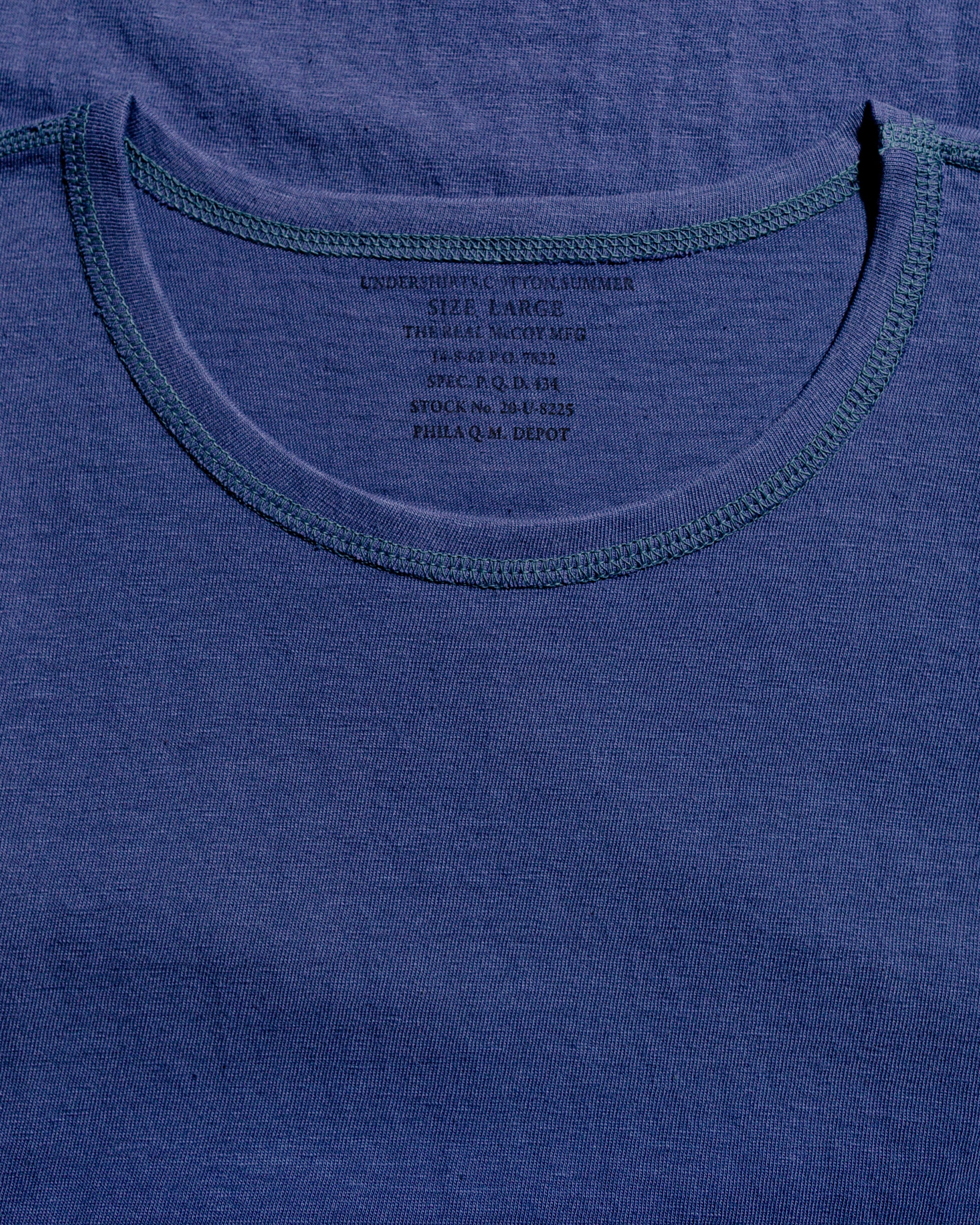 The Real McCoy's MC24014 Undershirt, Cotton, Summer MQ Navy - Image 4