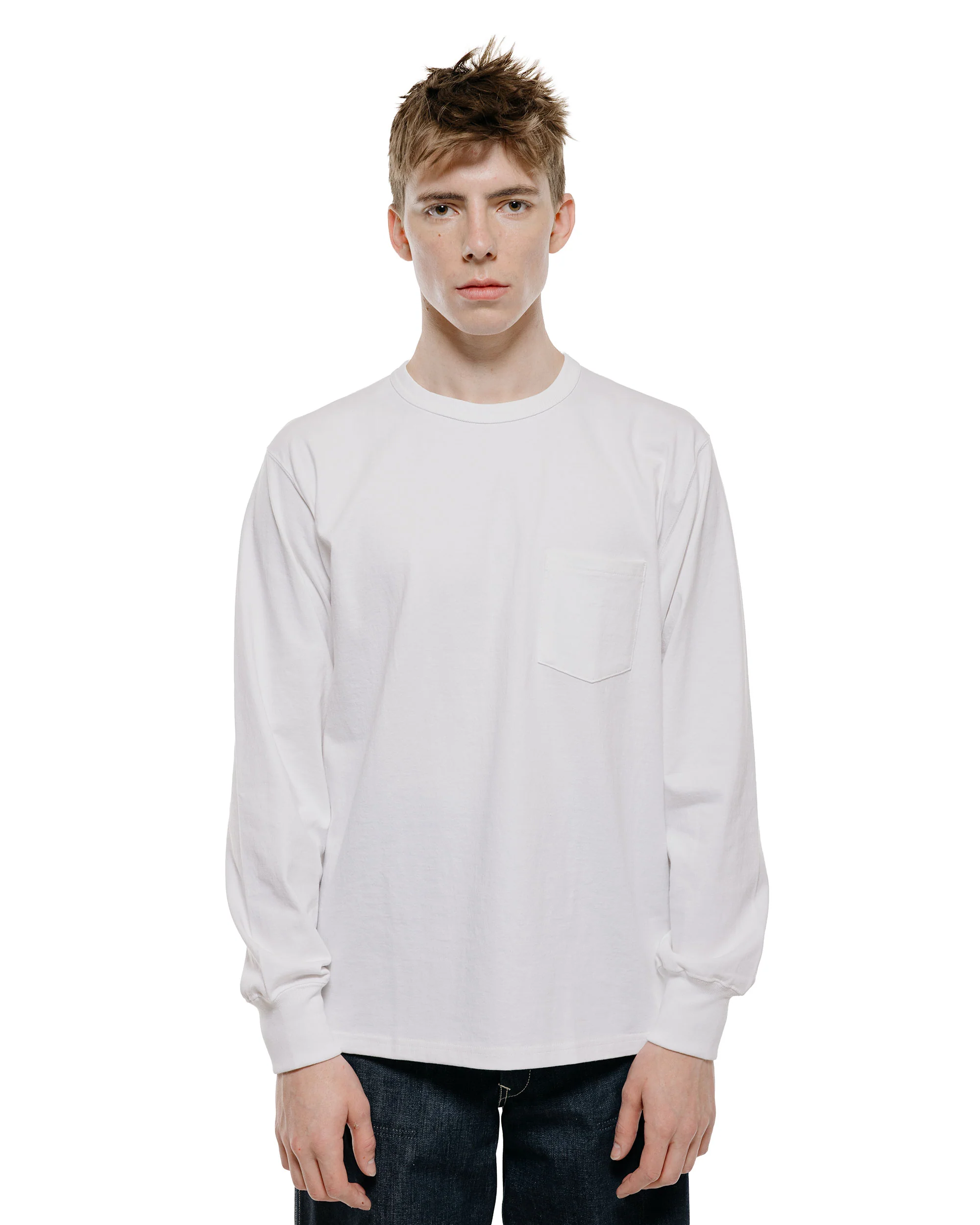The Real McCoy's MC24019 Pocket Tee L/S White - Image 2