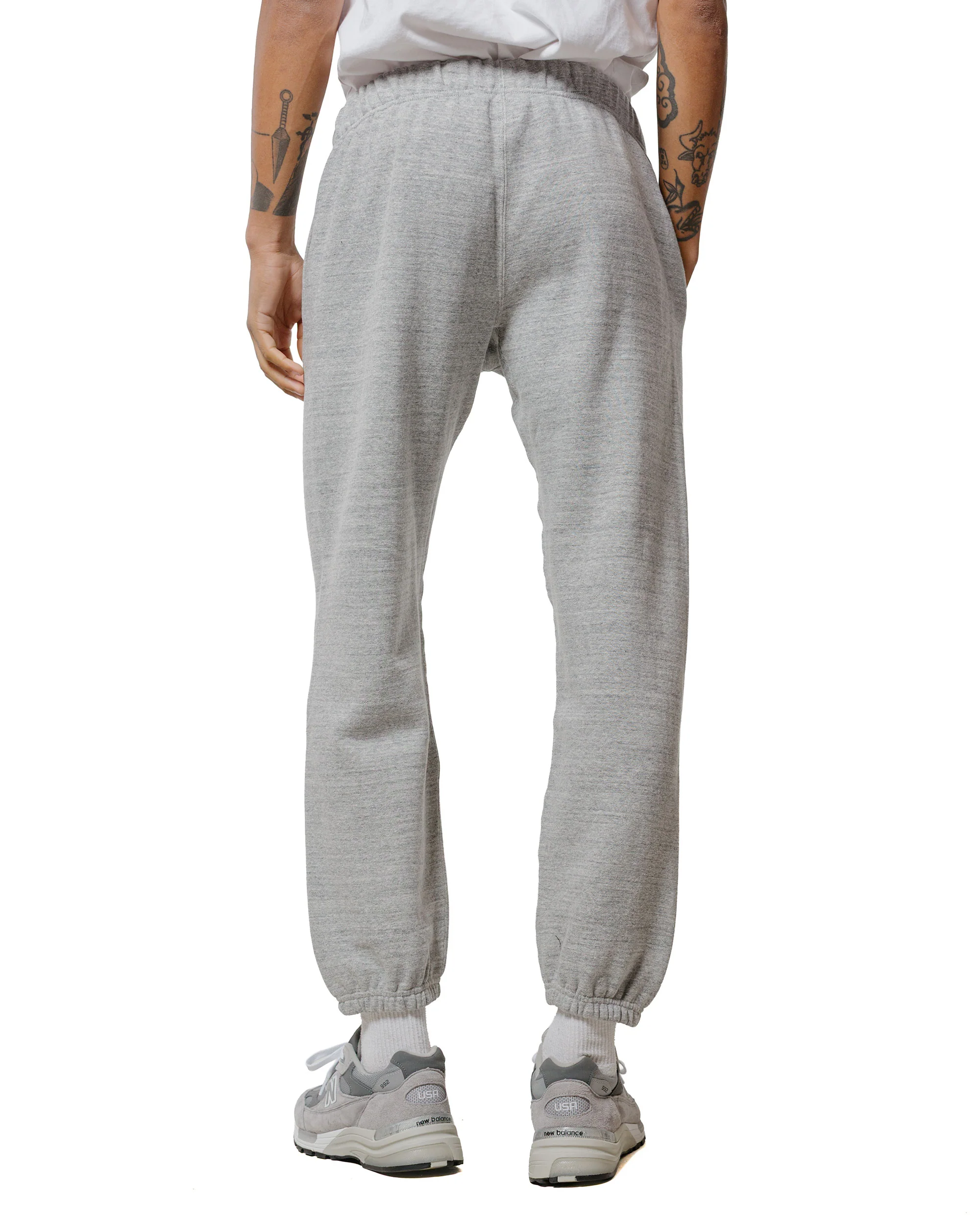 The Real McCoy's MC24116 10 Oz. Loopwheel Sweat Pants Gray - Image 3