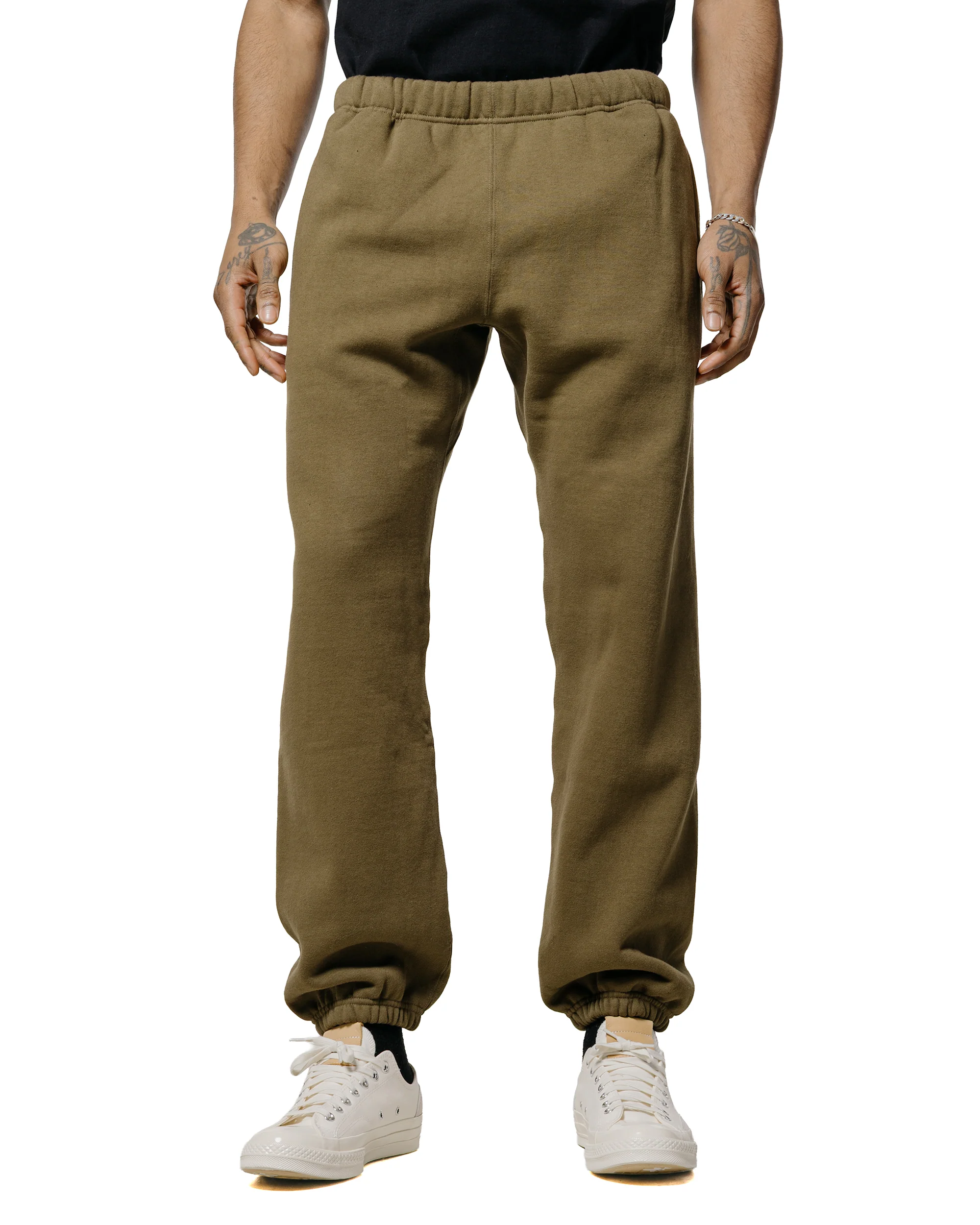 The Real McCoy's MC24116 10 Oz. Loopwheel Sweat Pants Olive - Image 2