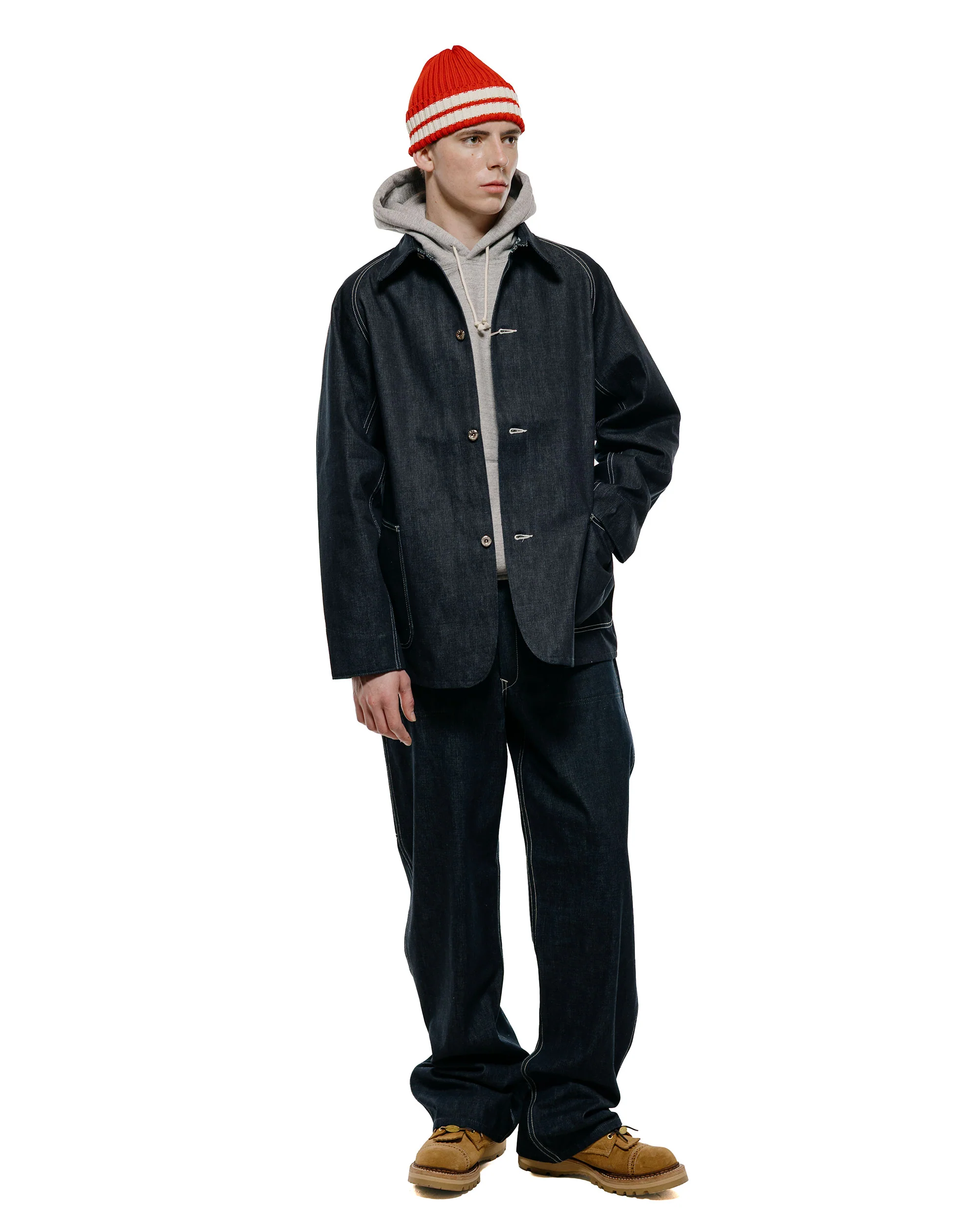 The Real McCoy's MC25105 12oz. Ball Park Hooded Sweatshirt Medium Grey - Image 4