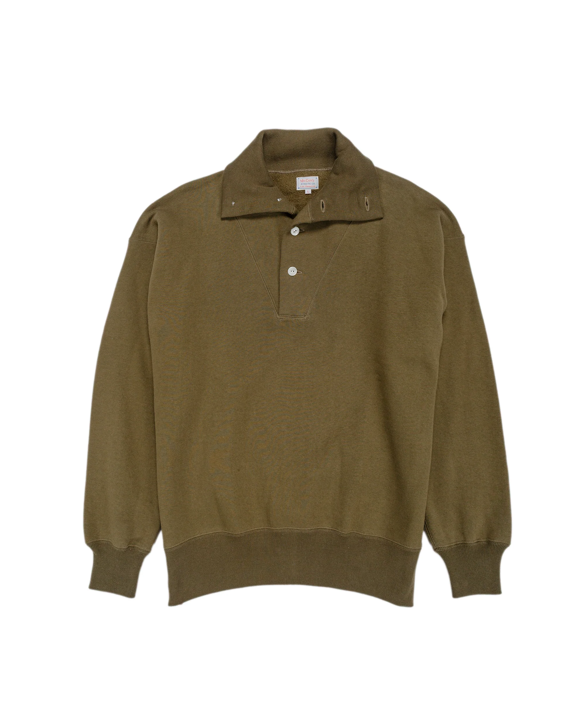 The Real McCoy's MC25110 10 oz. Loopwheel Cruiser Sweatshirt Olive