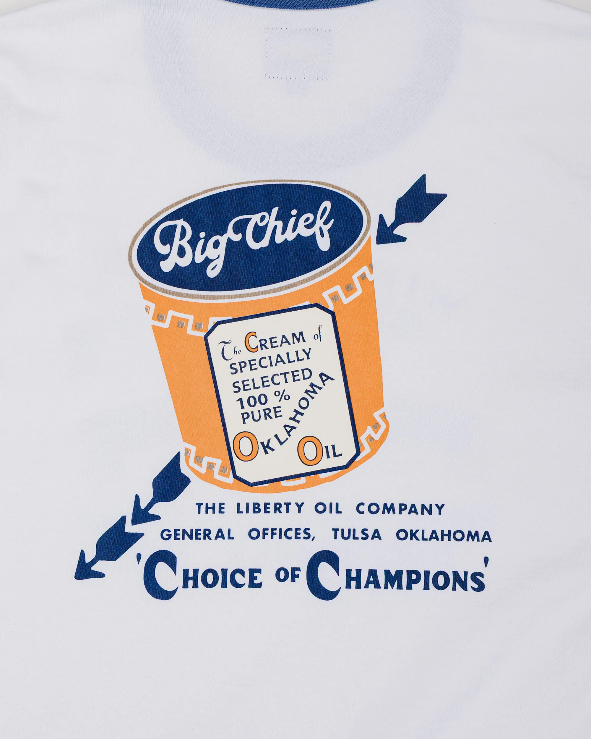 The Real McCoy's MC26027 Joe McCoy Tee / Big Chief White/Blue - Image 4