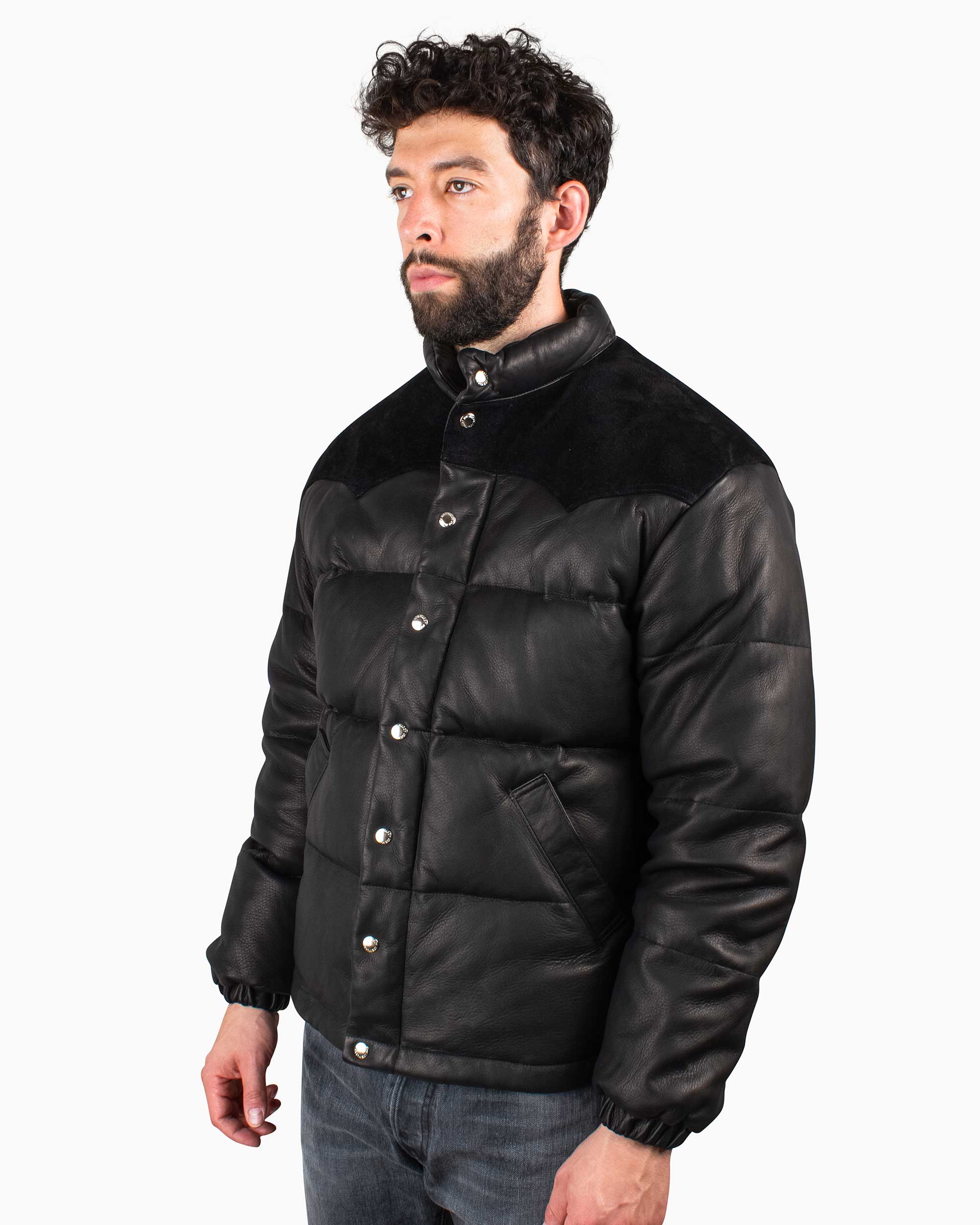 The Real McCoy's MJ20119 Deerskin Down Jacket (Black) - Image 4