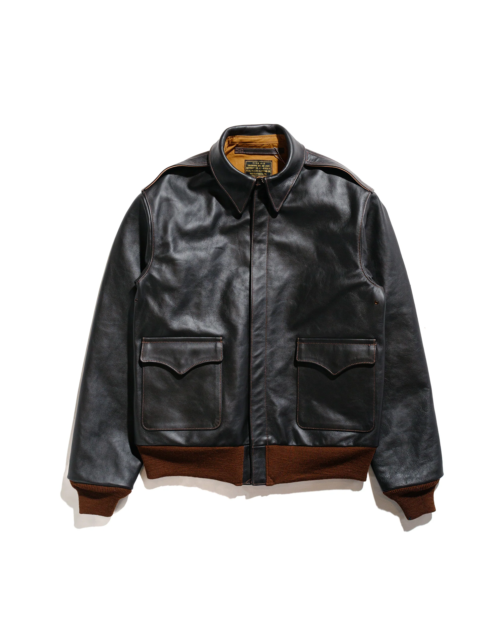 The Real McCoy's MJ22001 Type A-2 Real McCoy Mfg. Co. (Model 220) Seal Brown