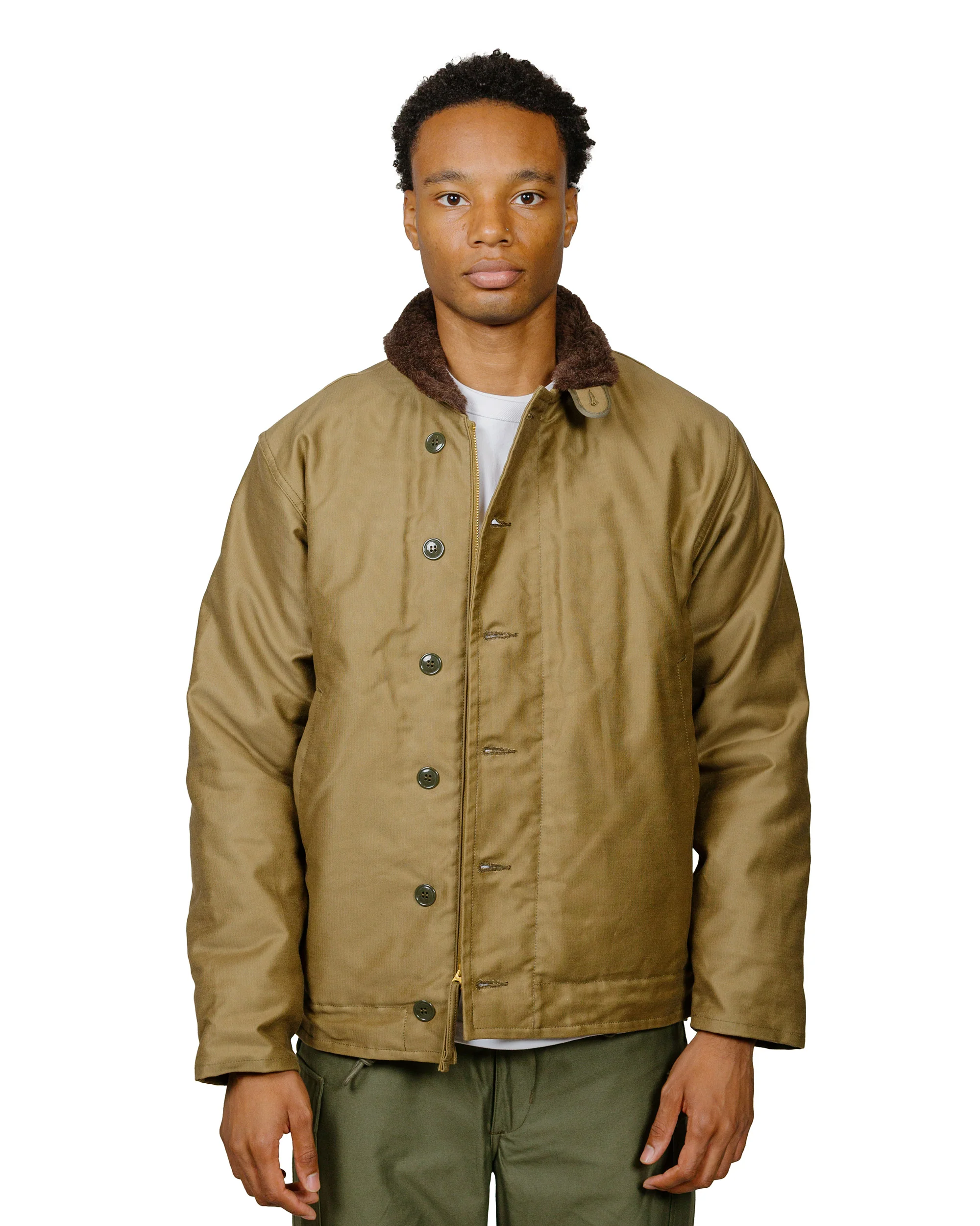 The Real McCoy's MJ22114 N-1 Deck Jacket (Khaki) - Image 2