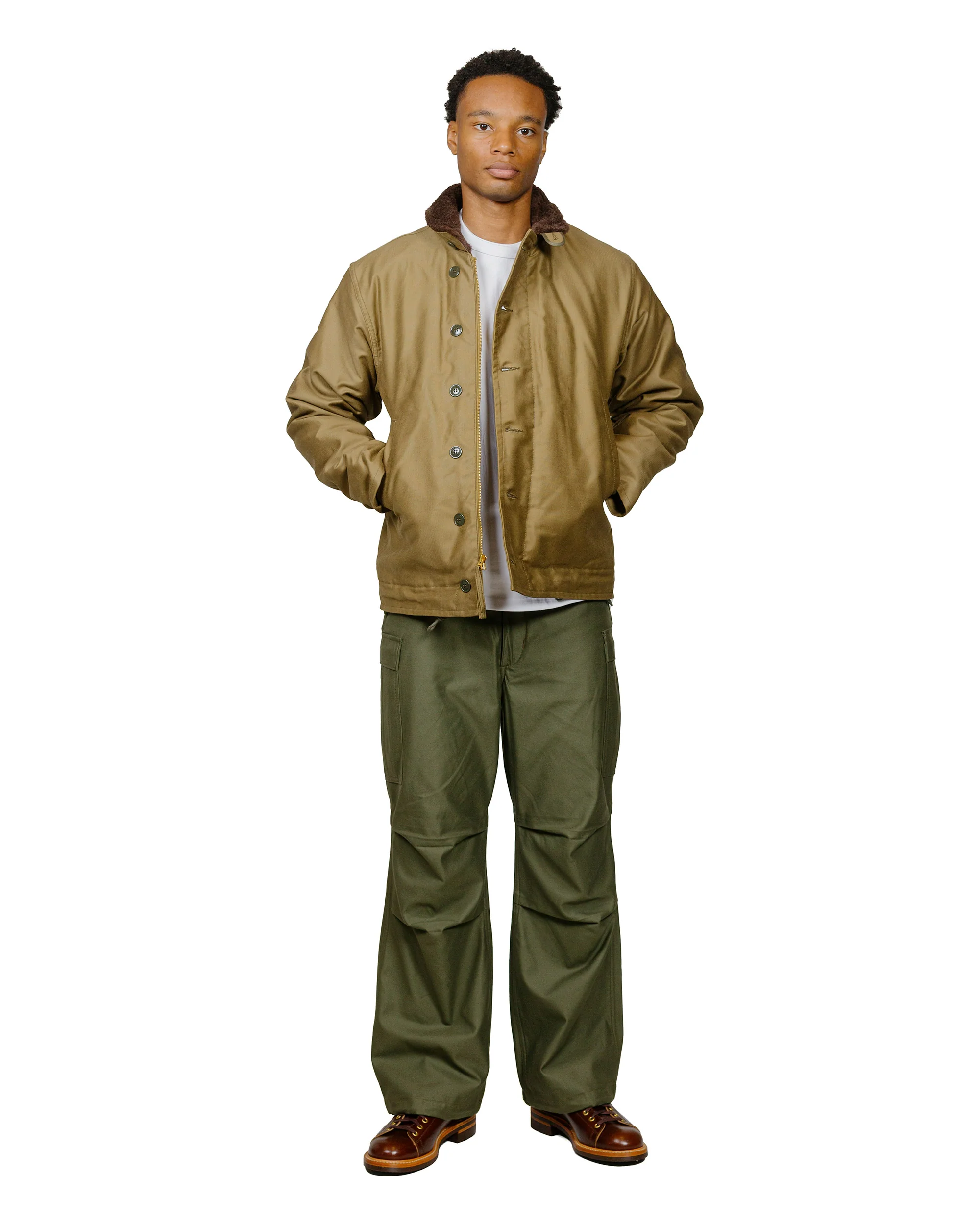 The Real McCoy's MJ22114 N-1 Deck Jacket (Khaki) - Image 4